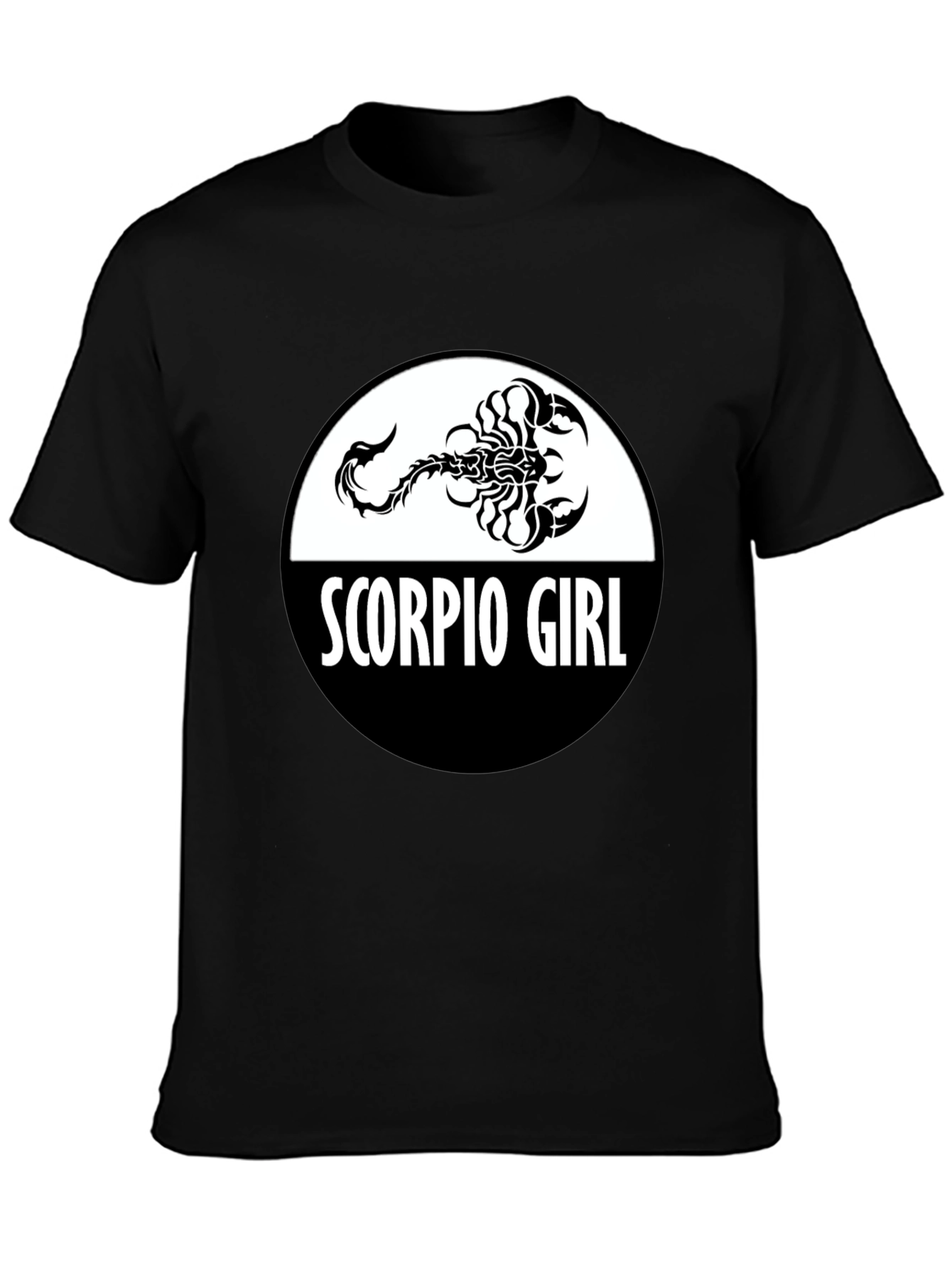 Black Scorpio Girl Zodiac Sign T-Shirt - Black view 3