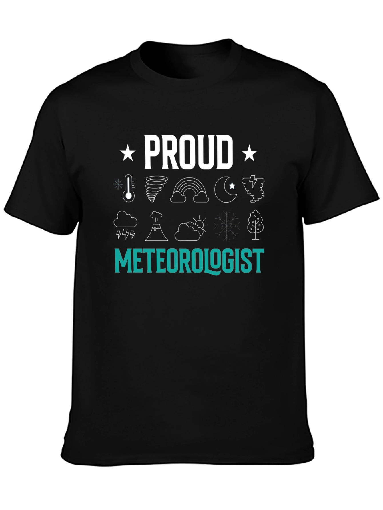 Black Proud Meteorologist Graphic T-Shirt view 3