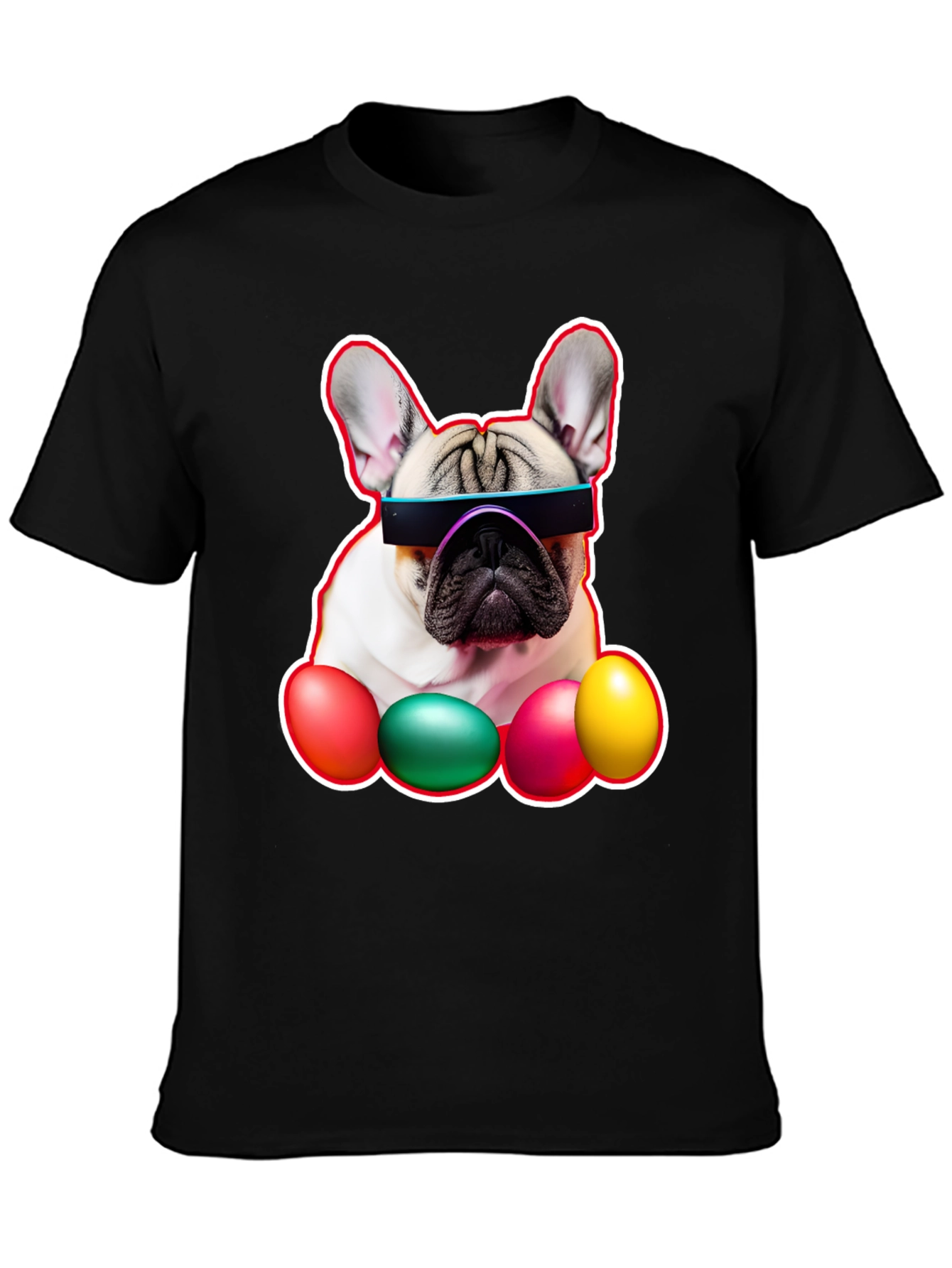 Camiseta Bulldog Francés con Huevos de Pascua