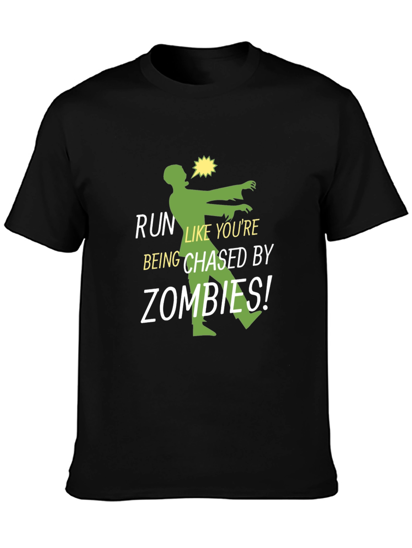 Black Run Like You're Chased By Zombies T-Shirt view 3