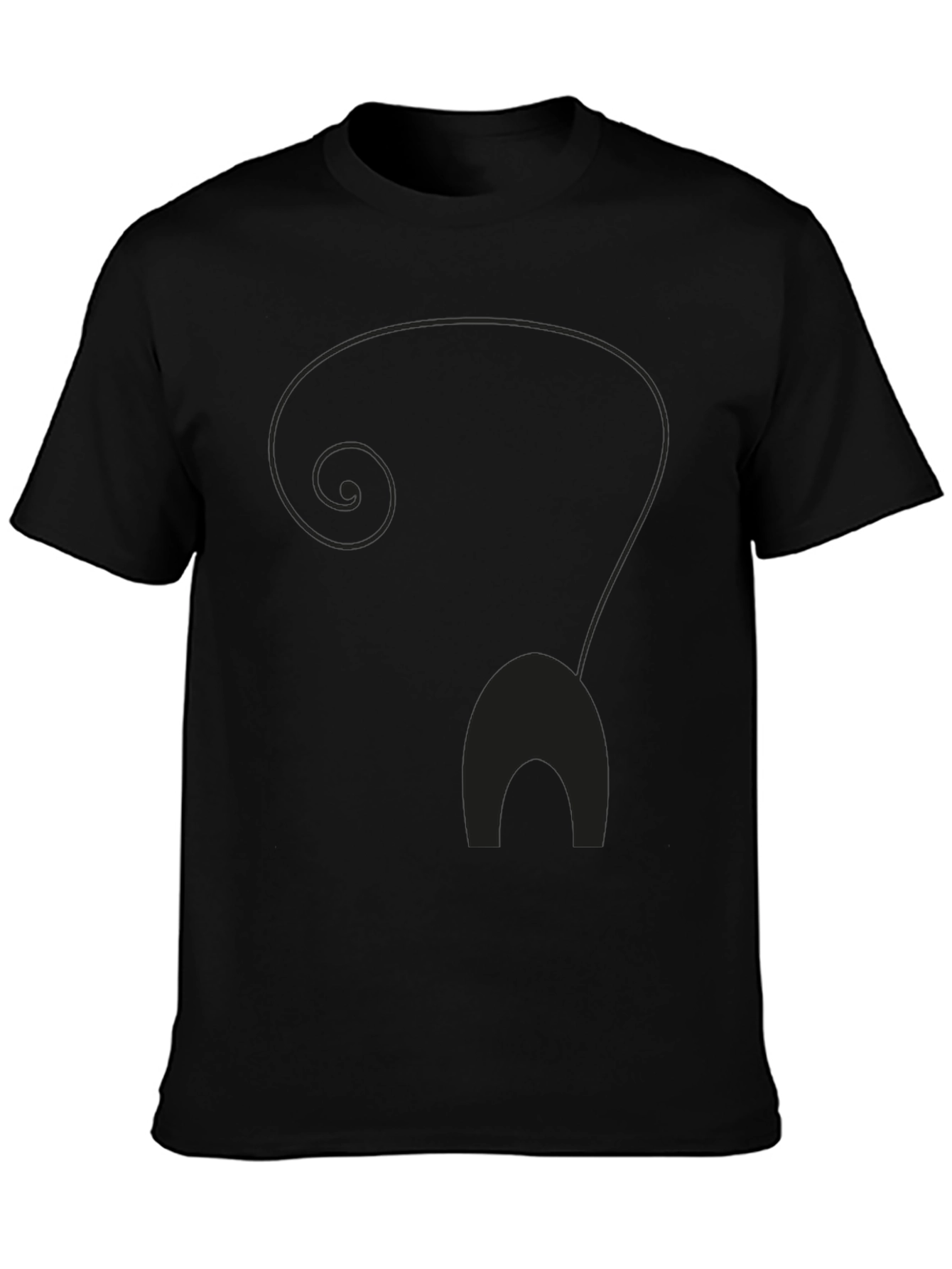 Black Men's Black Cat Silhouette Graphic T-Shirt view 3