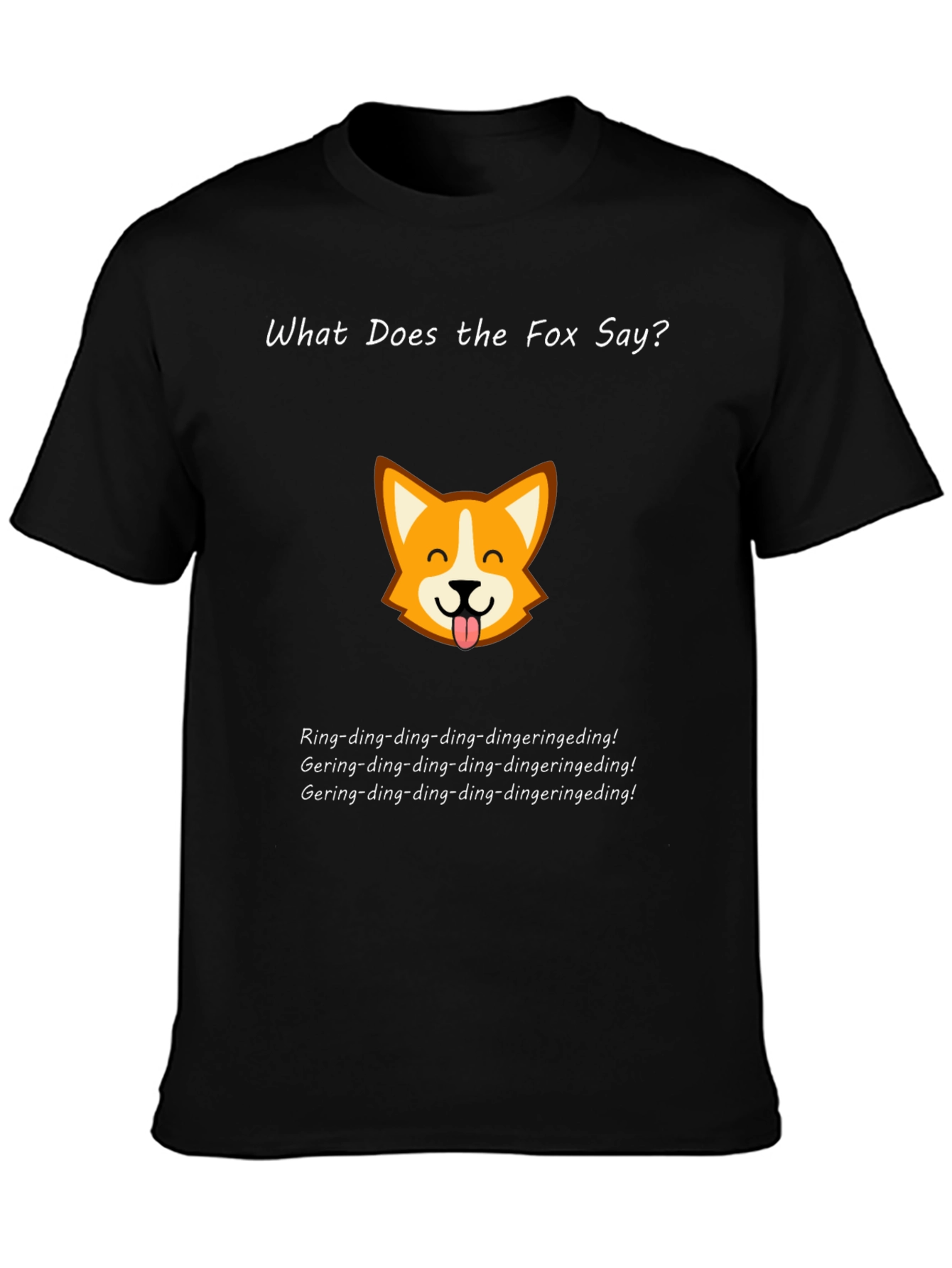 Black What Does the Fox Say Black T-Shirt view 3