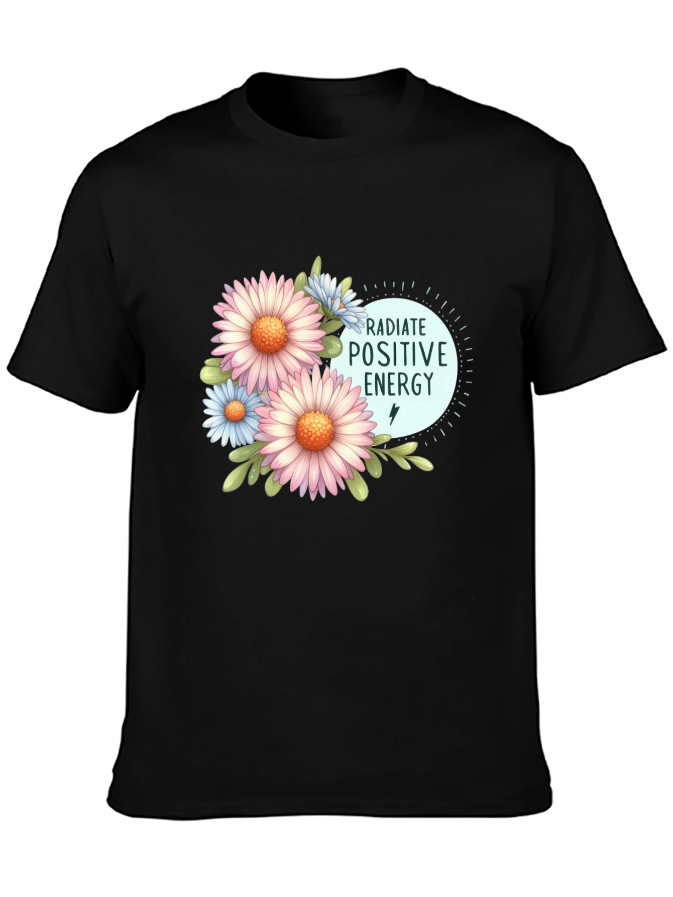 Black Radiate Positive Energy Floral T-Shirt view 3