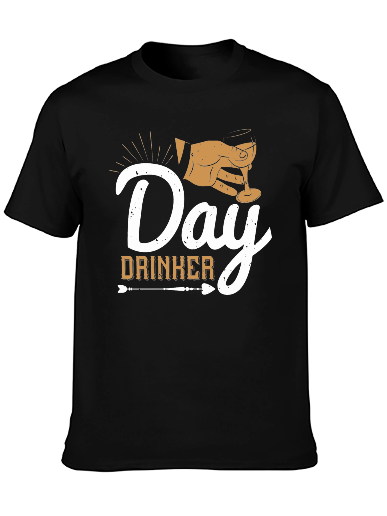 Black Day Drinker Graphic Tee - Black Casual T-Shirt view 3
