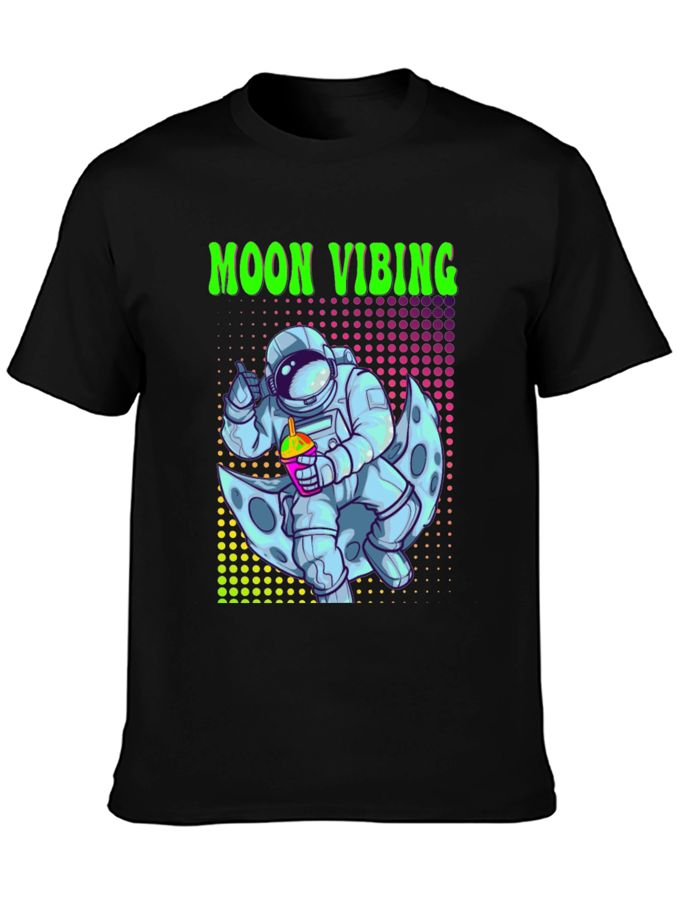 Black Moon Vibing Astronaut T-Shirt view 3