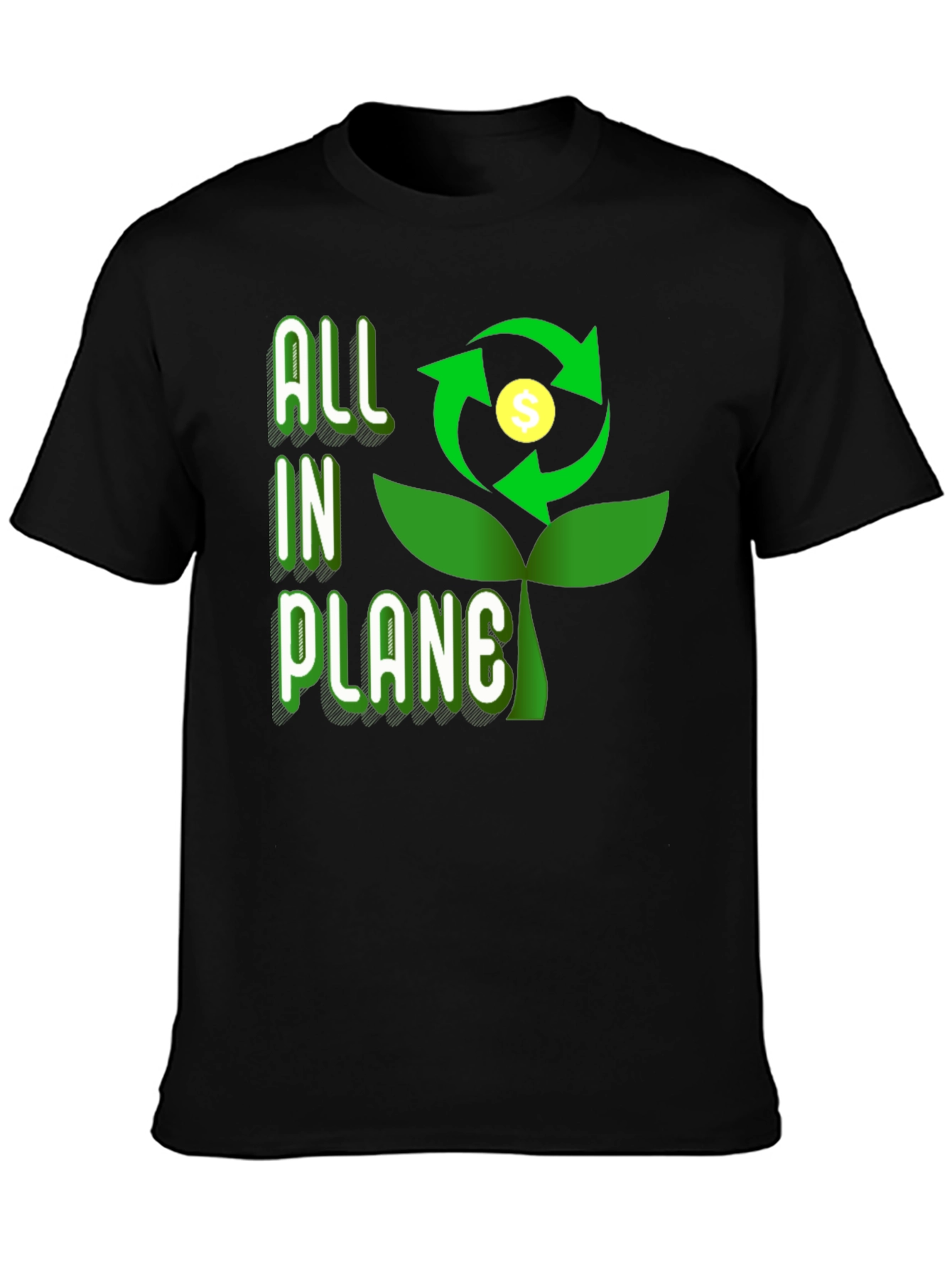 Black All In Plane Graphic Tee - Eco-Friendly Design view 3