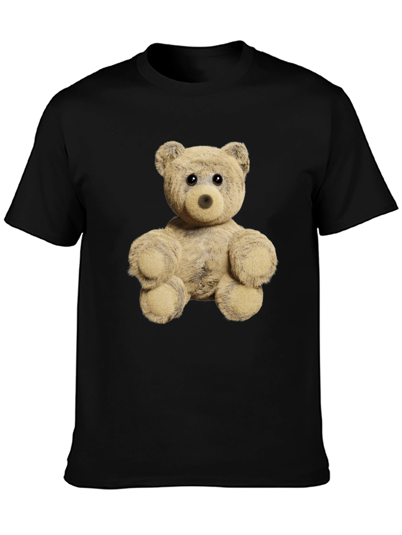 Black Teddy Bear Graphic Tee - Soft Plush Design view 3