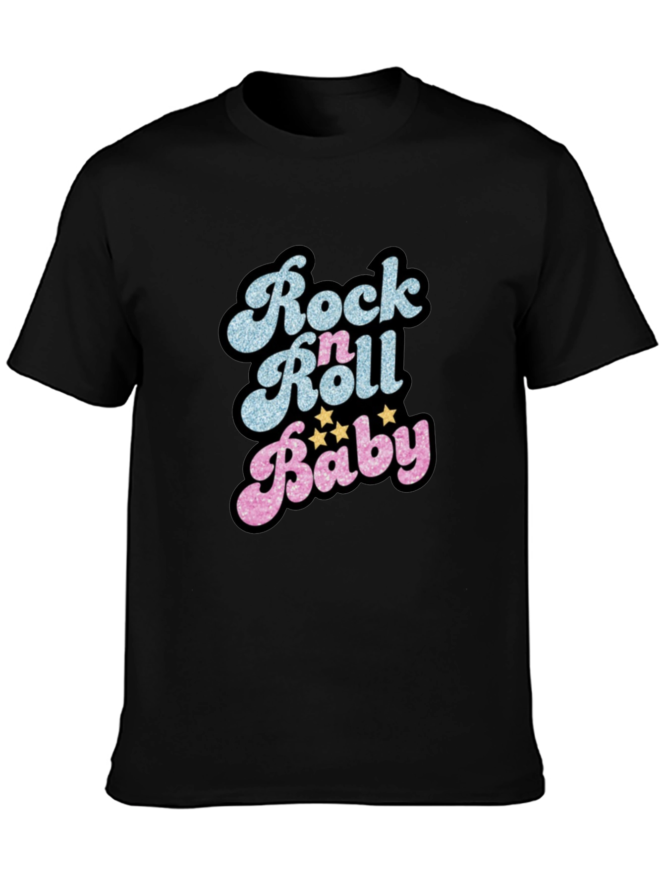 Black Rock n Roll Baby Graphic T-Shirt - Retro Style view 3