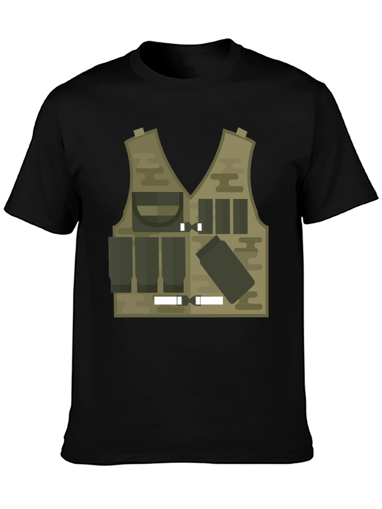 Black Tactical Vest Graphic Tee - Military Style view 3