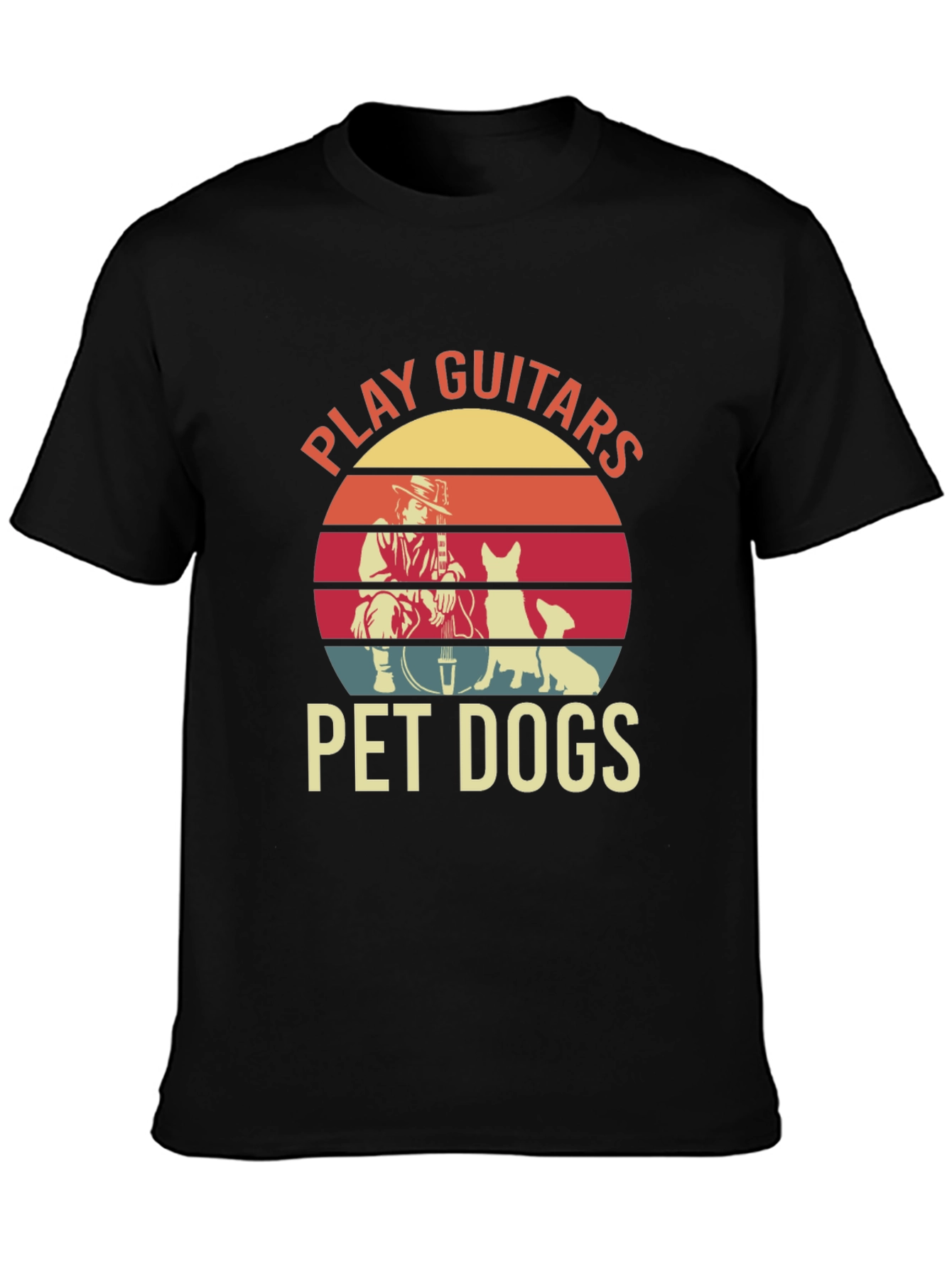 Black Play Guitars Pet Dogs Graphic Tee view 3