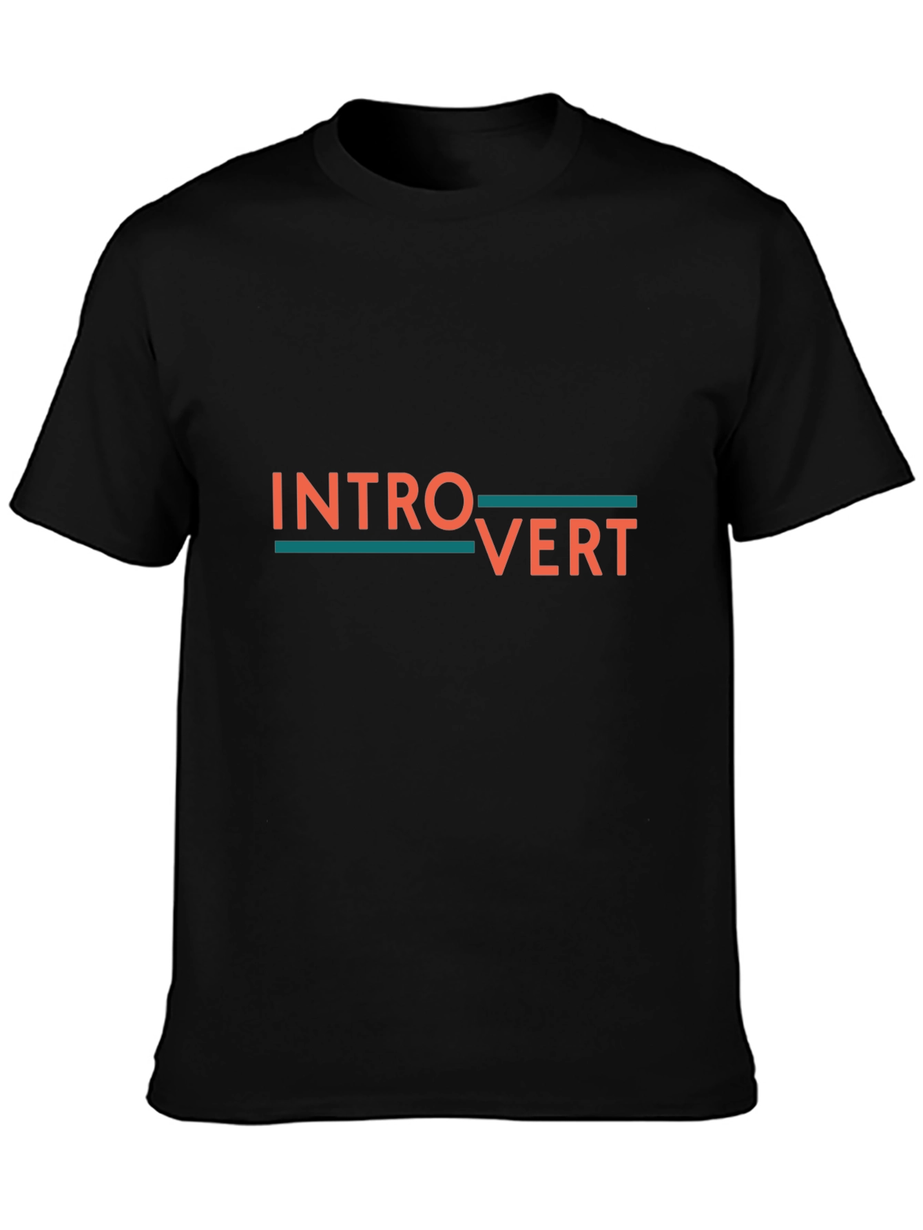 Black Introvert Graphic Tee - Soft Black Cotton view 3