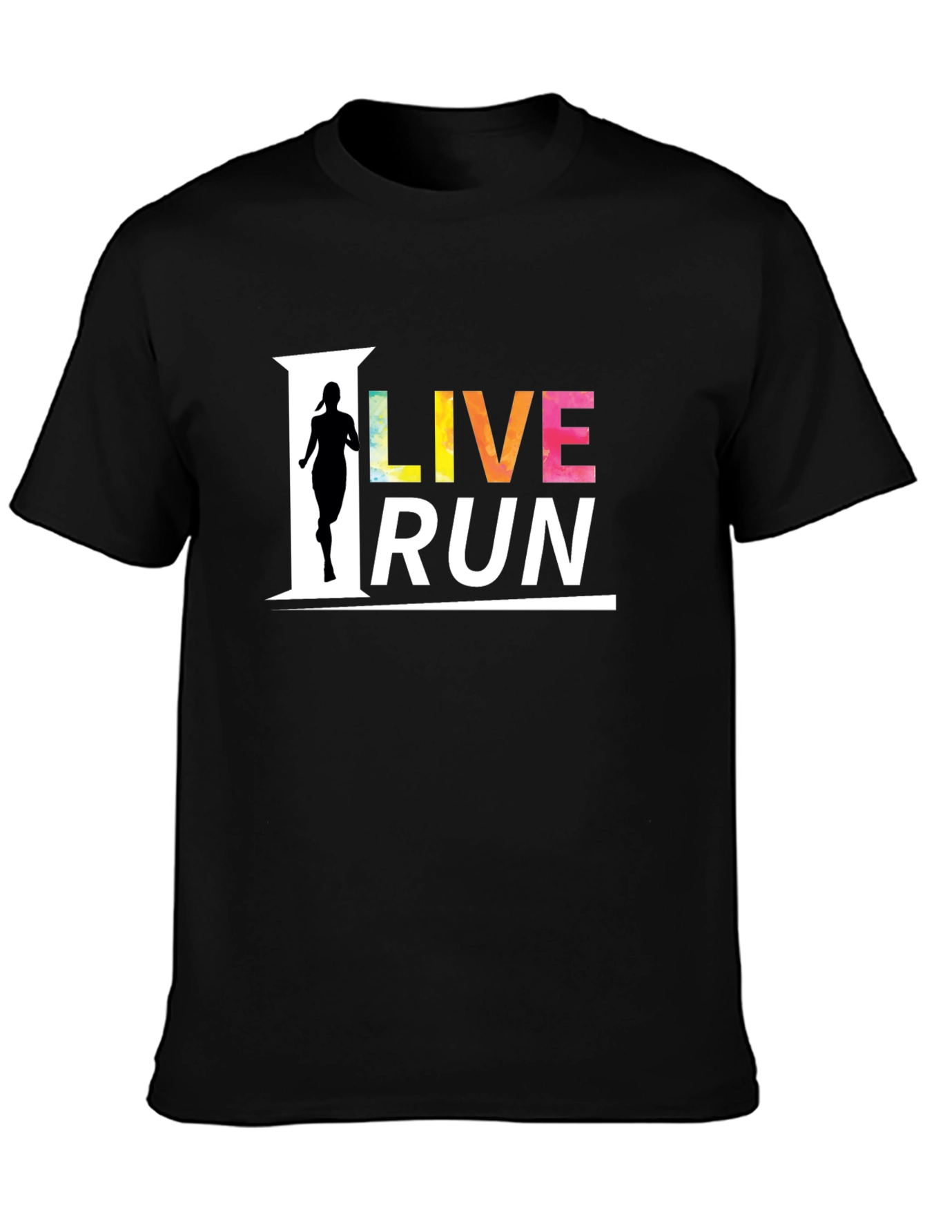 Black Live Run Graphic Tee - Activewear T-Shirt view 3