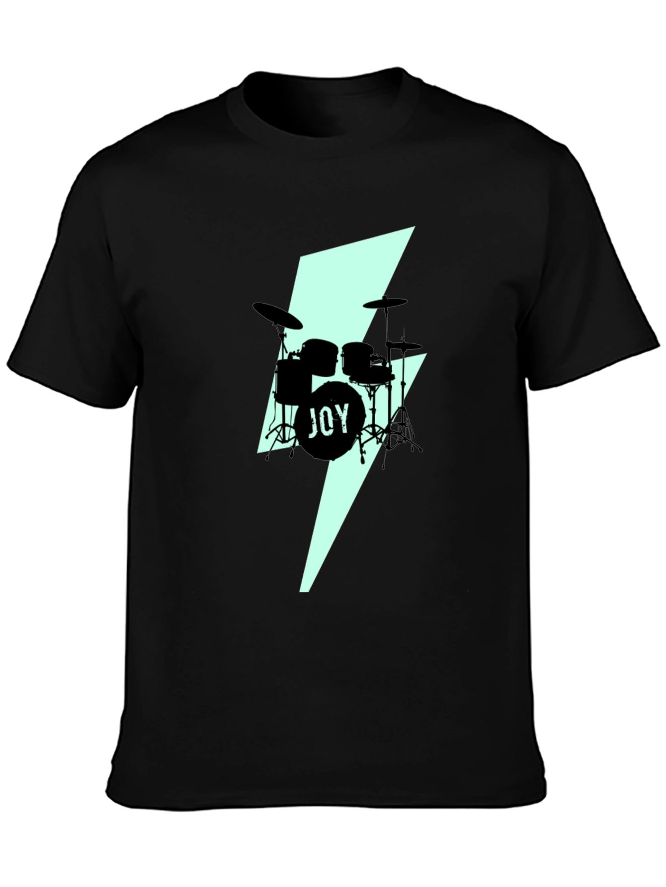 Black Joy Drums Graphic Tee - Black Crew Neck view 3
