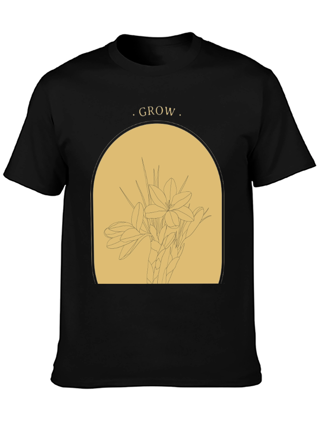 Black Grow Graphic T-Shirt - Black Botanical Tee view 3