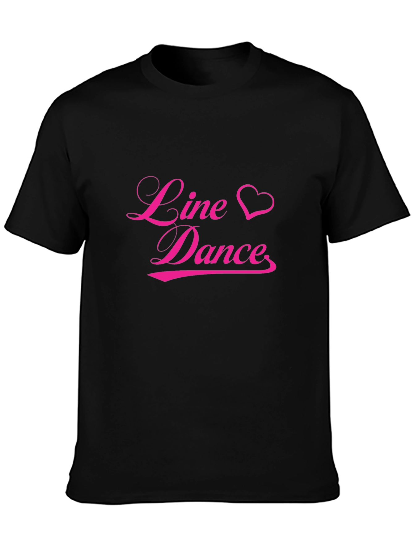 Line Dance Heart T-Shirt - Black Cotton Tee - 3