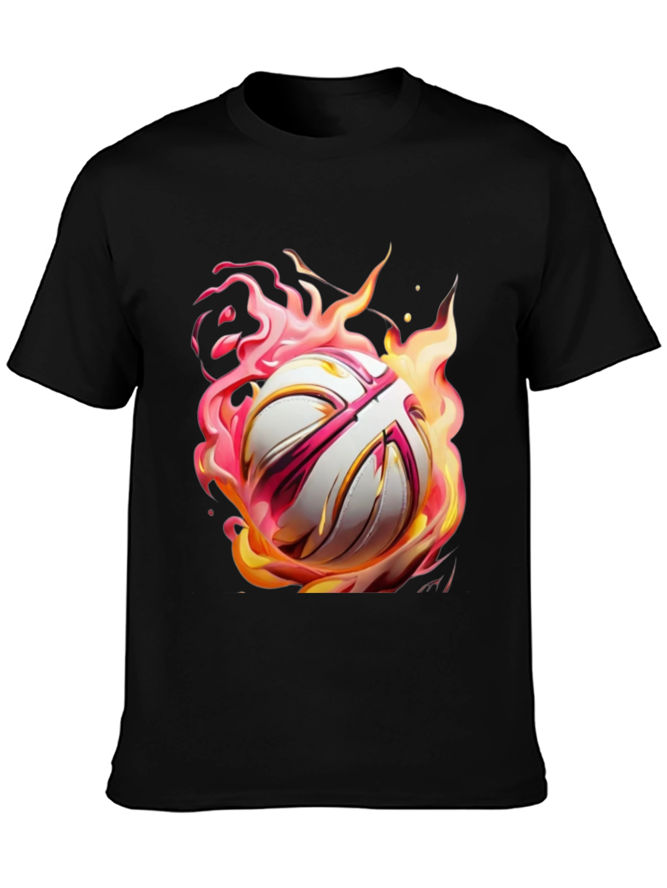 Black Flaming Ball Graphic Tee - Bold Style view 3