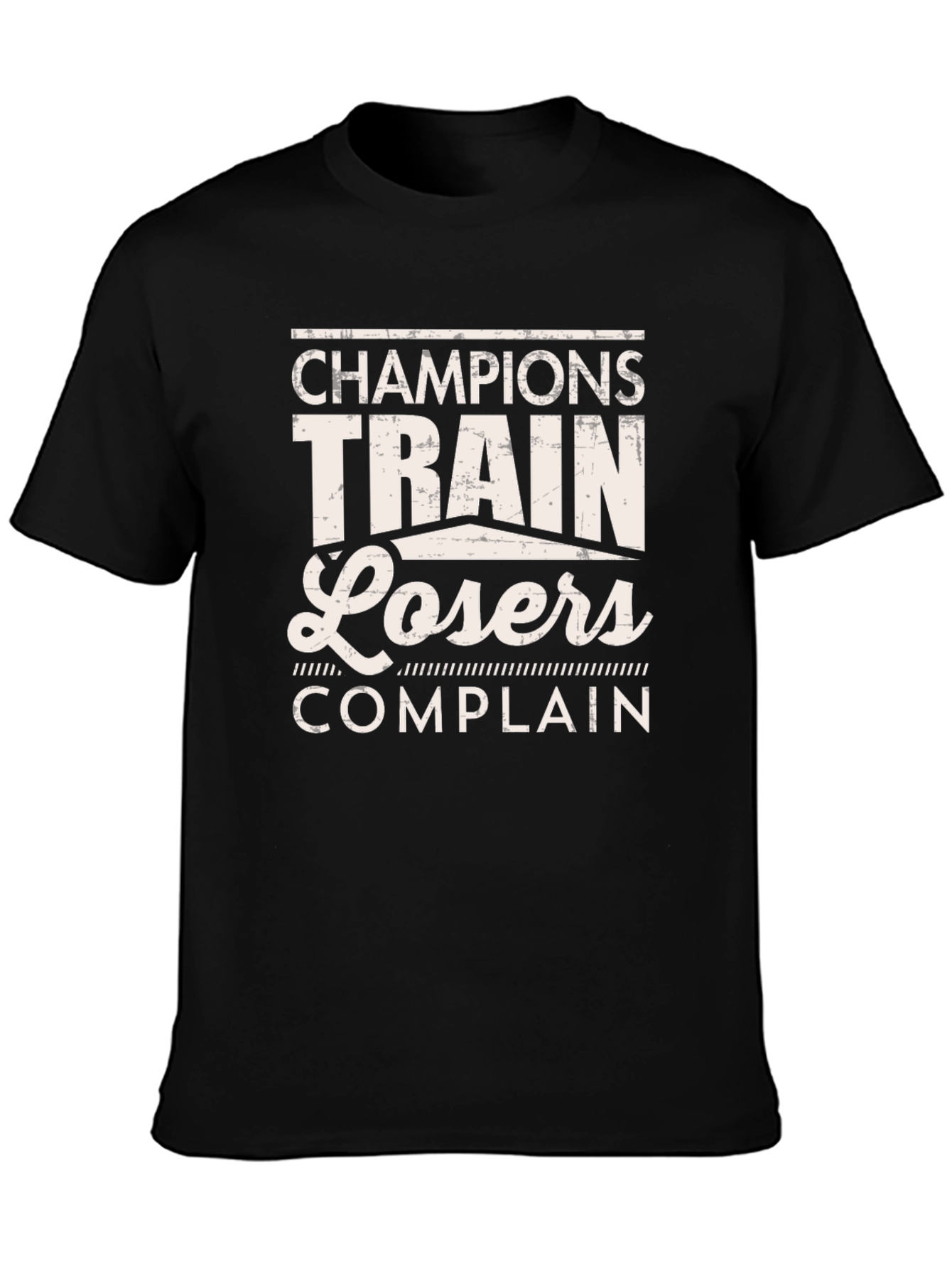 Black Champions Train Losers Complain Graphic Tee view 3