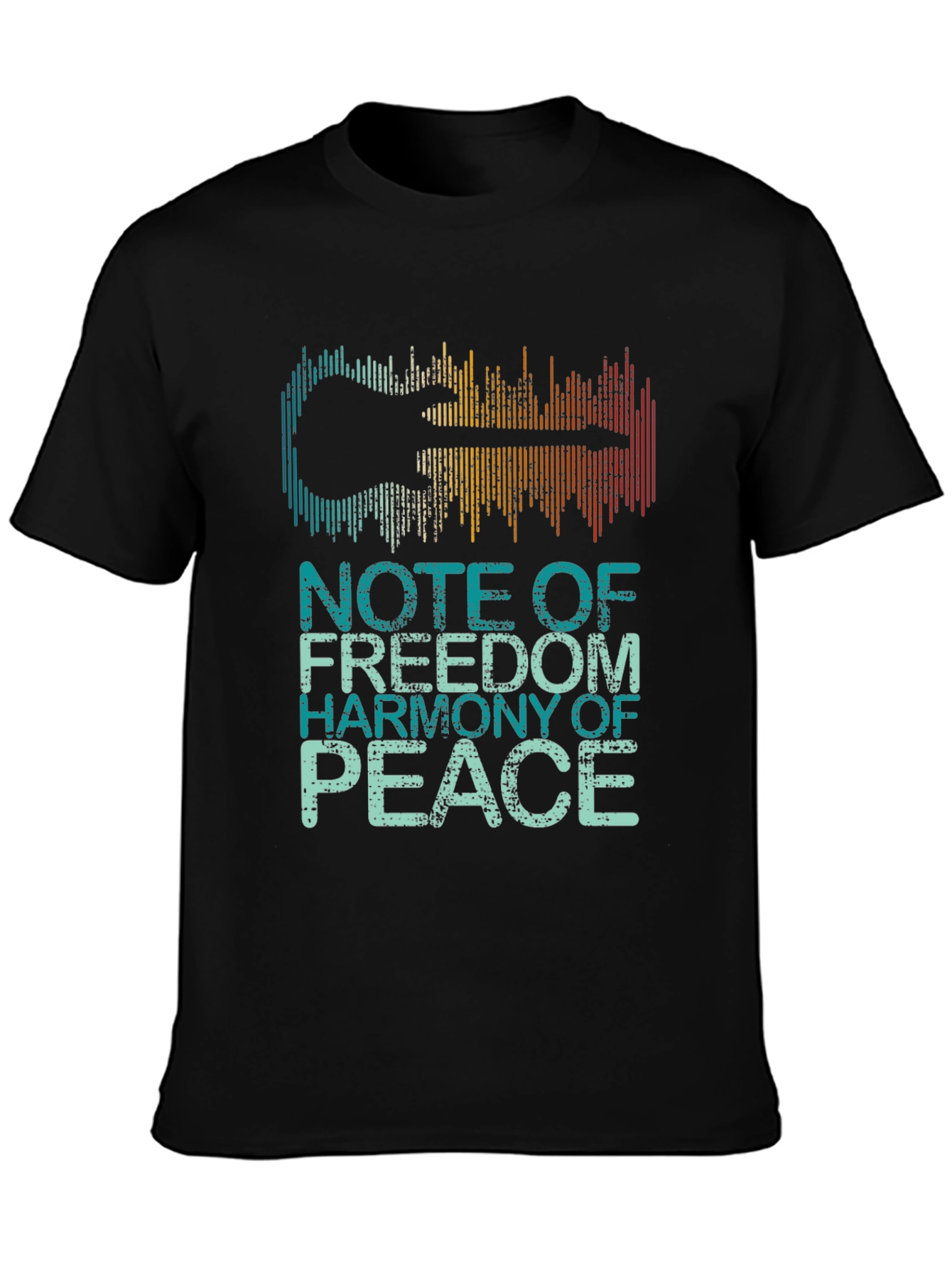 Guitar Soundwave Graphic Tee - Freedom, Harmony, Peace - 3