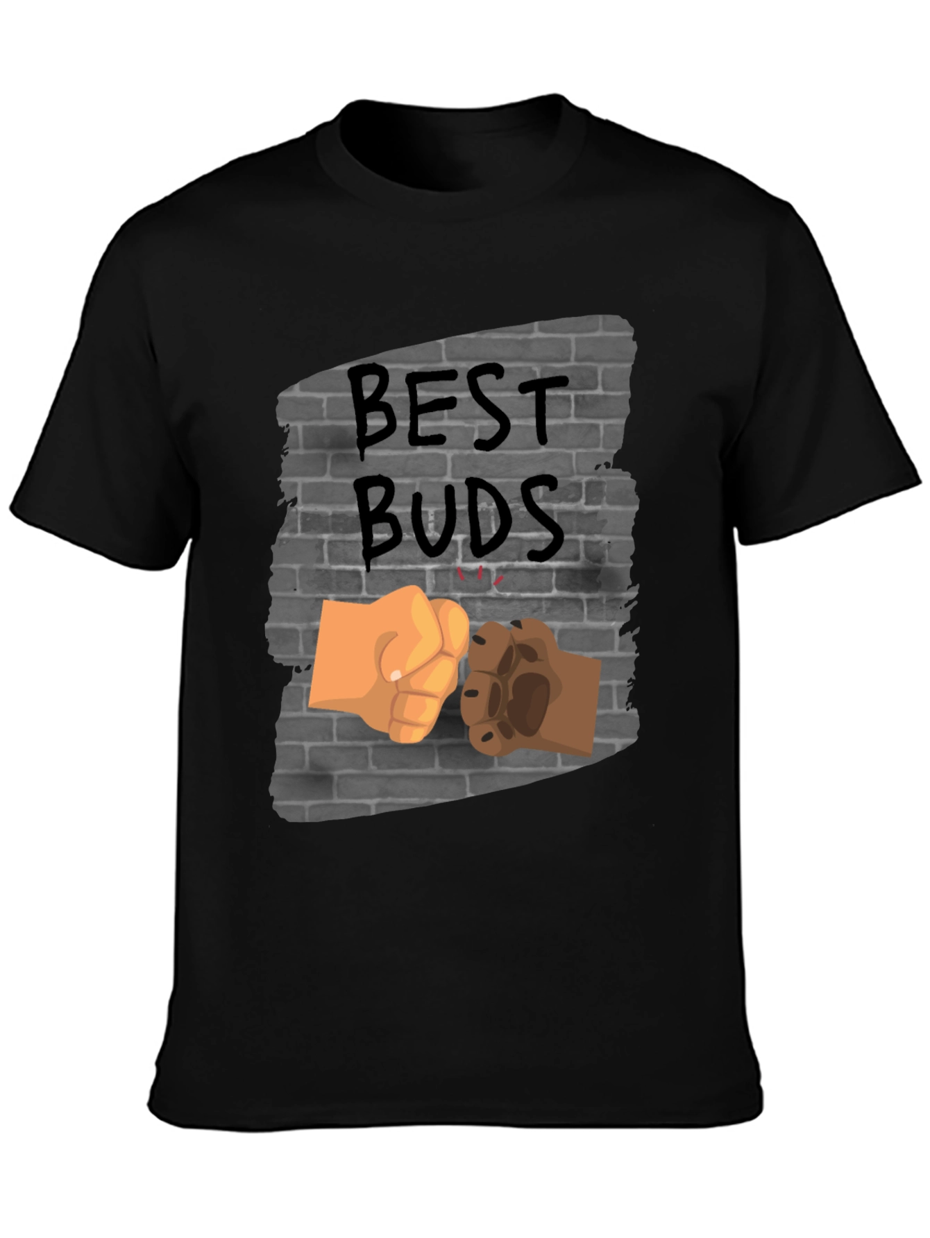 Black Best Buds Fist Bump Graphic Tee view 3