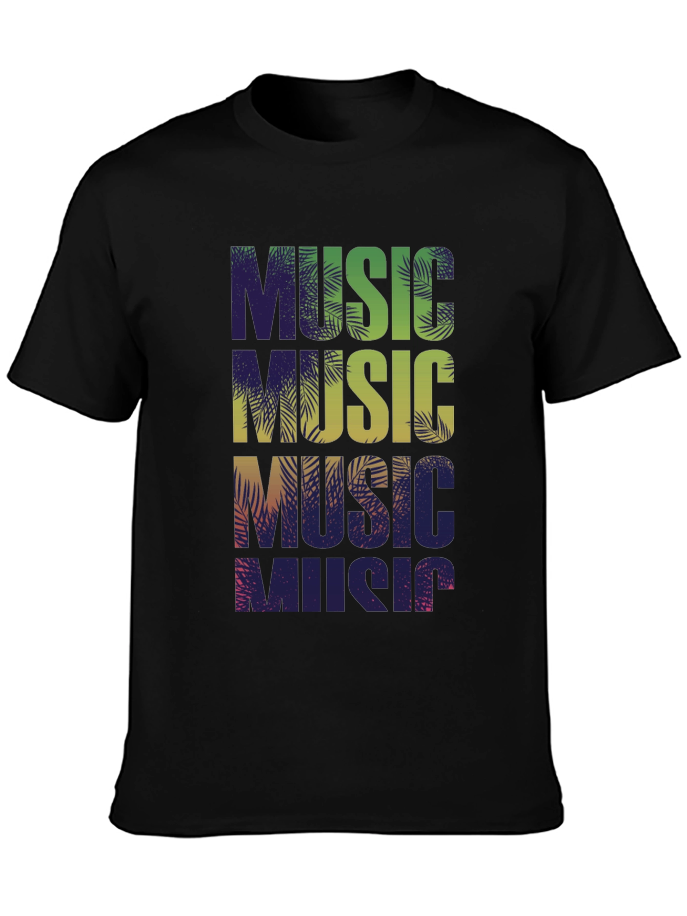 Black Tropical Music Vibes Graphic Tee view 3
