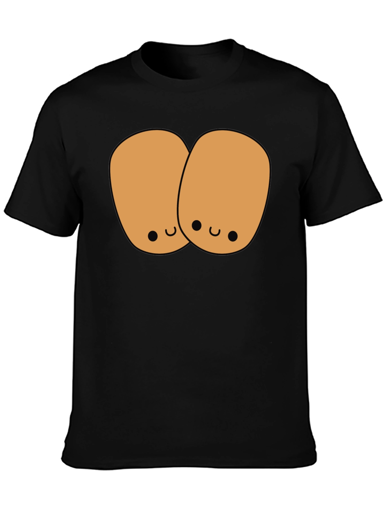 Black Cute Potato Duo Black T-Shirt view 3