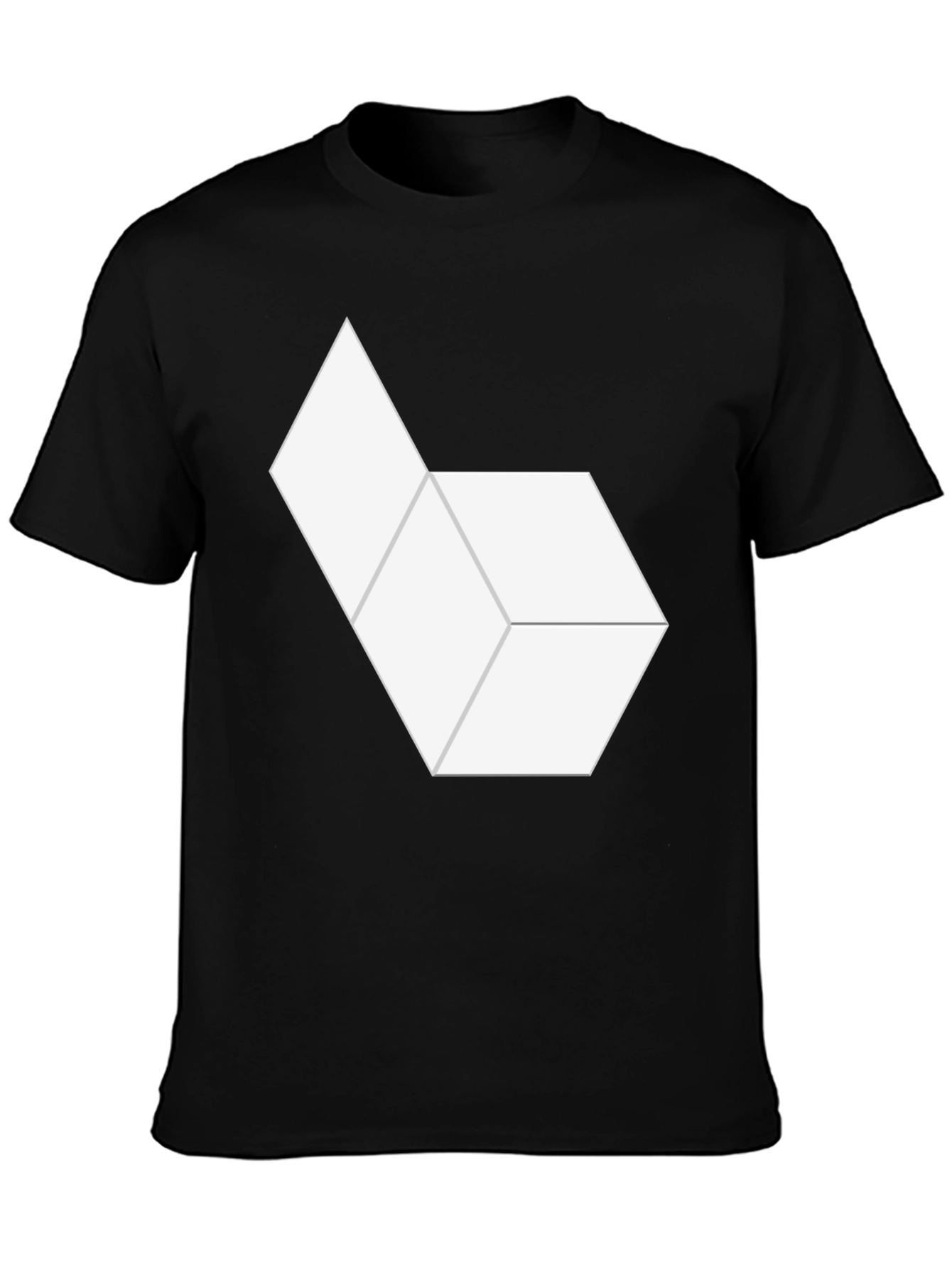 Black Abstract Hexagon Graphic Tee - Modern Minimalist Design view 3