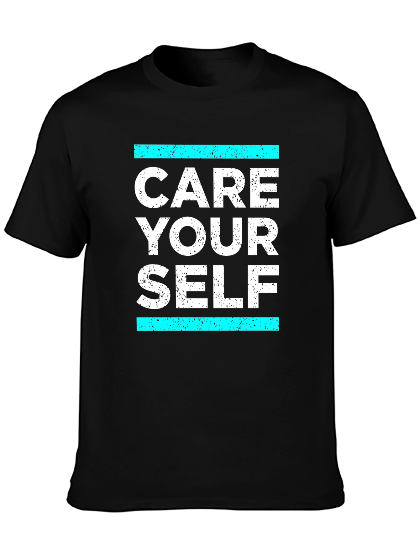 Black Care Your Self T-Shirt - Black Graphic Tee view 3