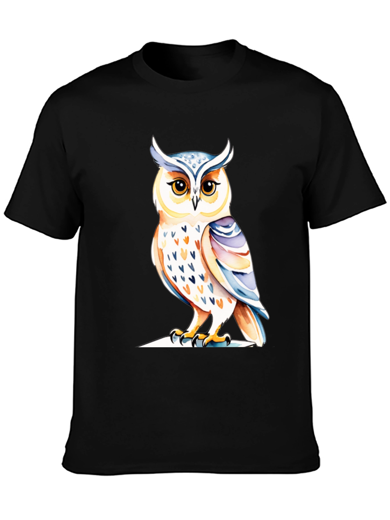 Black Black Owl Graphic Tee - Unique Bird Design view 3