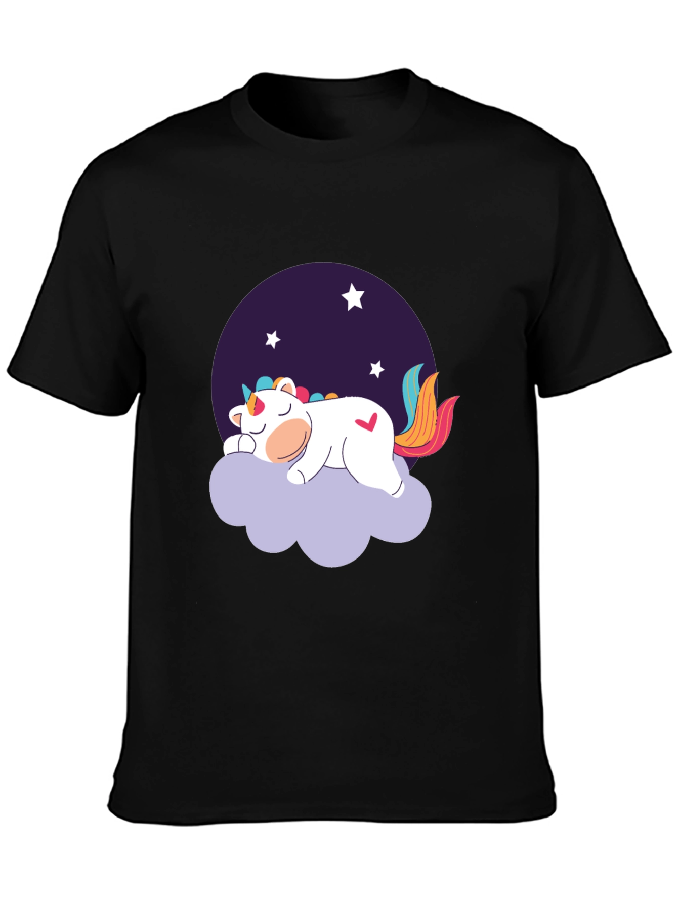 Black Unicorn Dreams Black T-Shirt view 3