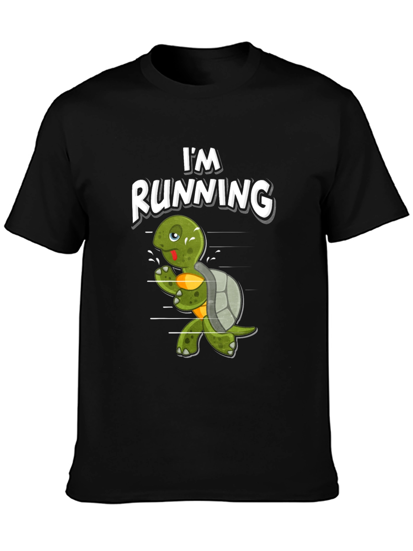 Black Running Turtle Graphic Tee - Fun Novelty Shirt view 3