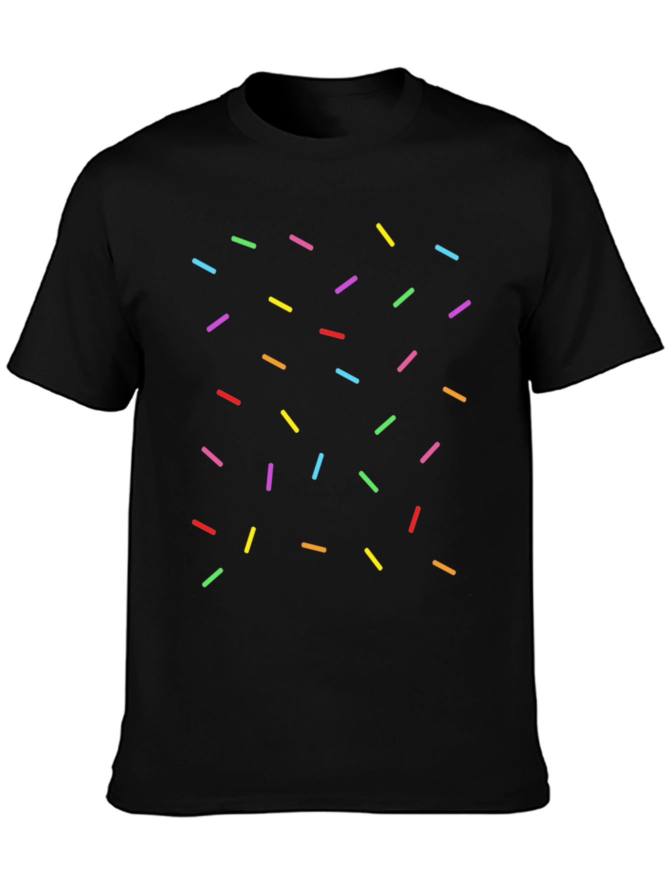 Black Sprinkle Pattern Black T-Shirt - Casual Unisex Tee view 3