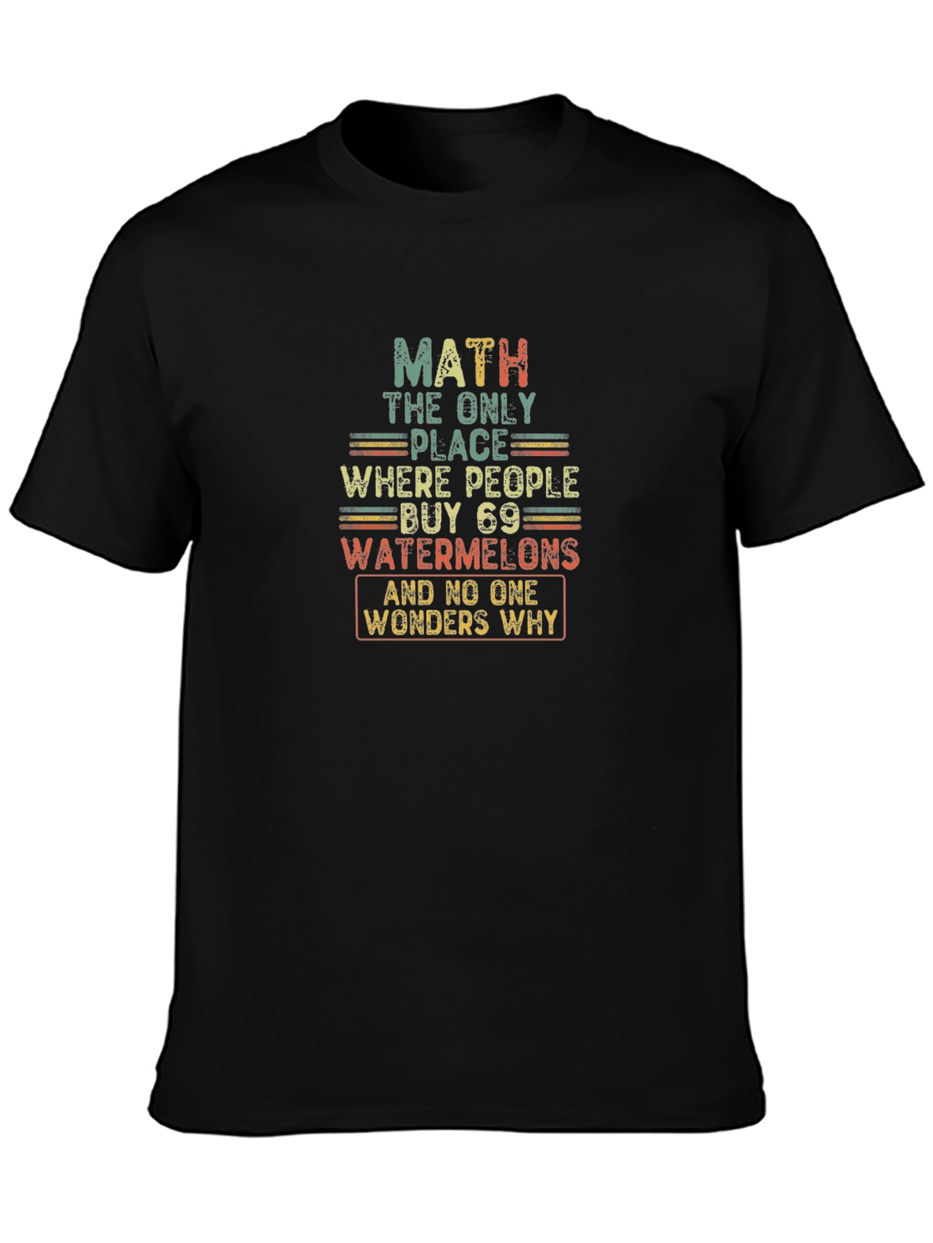 Black Math Watermelons T-Shirt, Funny Math Tee view 3