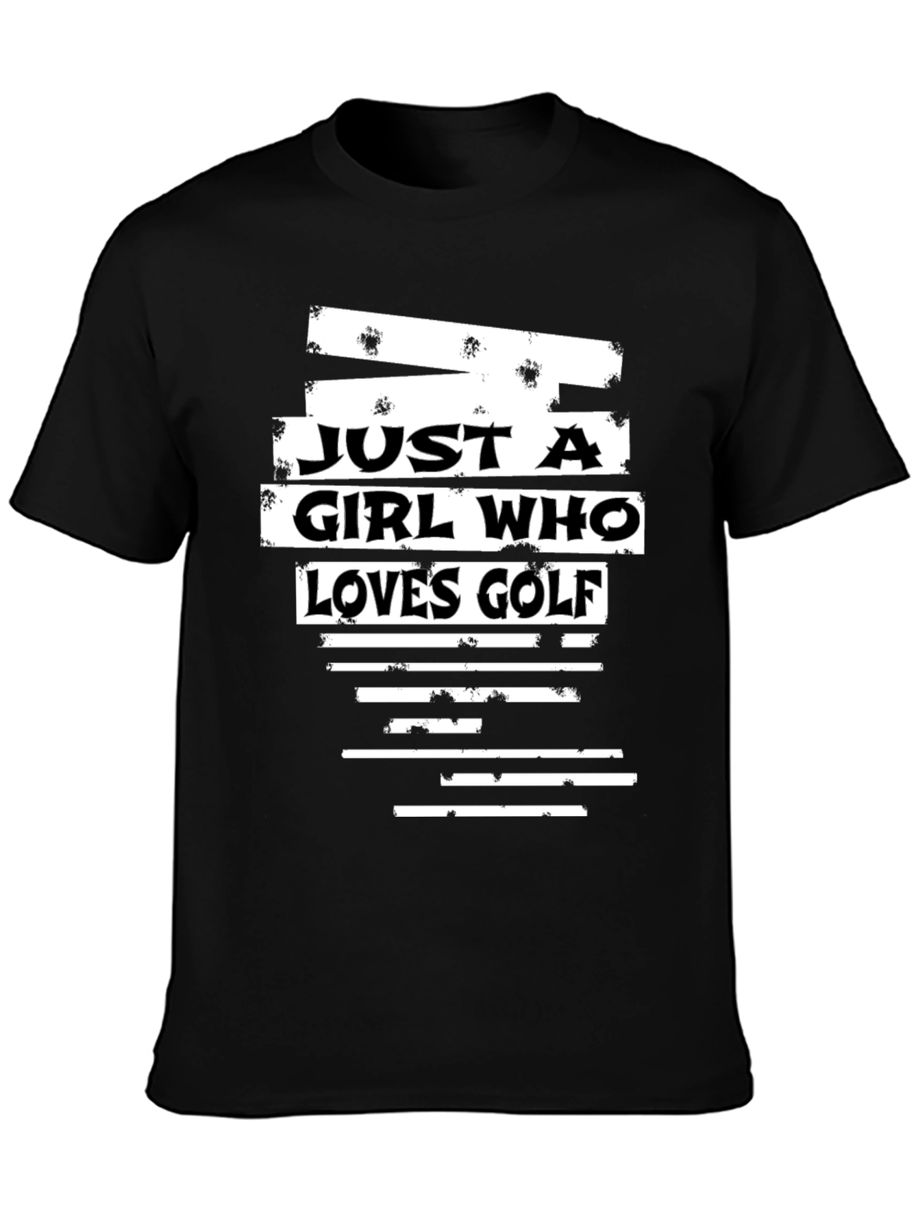 Black Just a Girl Who Loves Golf T-Shirt view 3