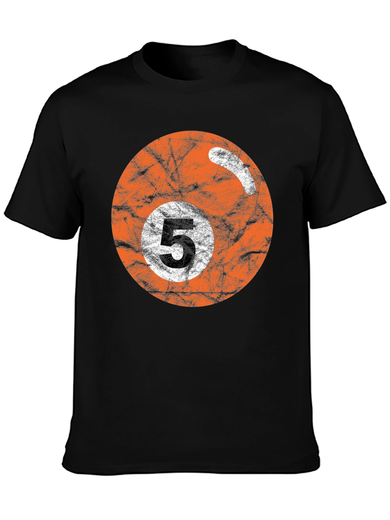 Black Retro Billiards 5 Ball Graphic Tee view 3