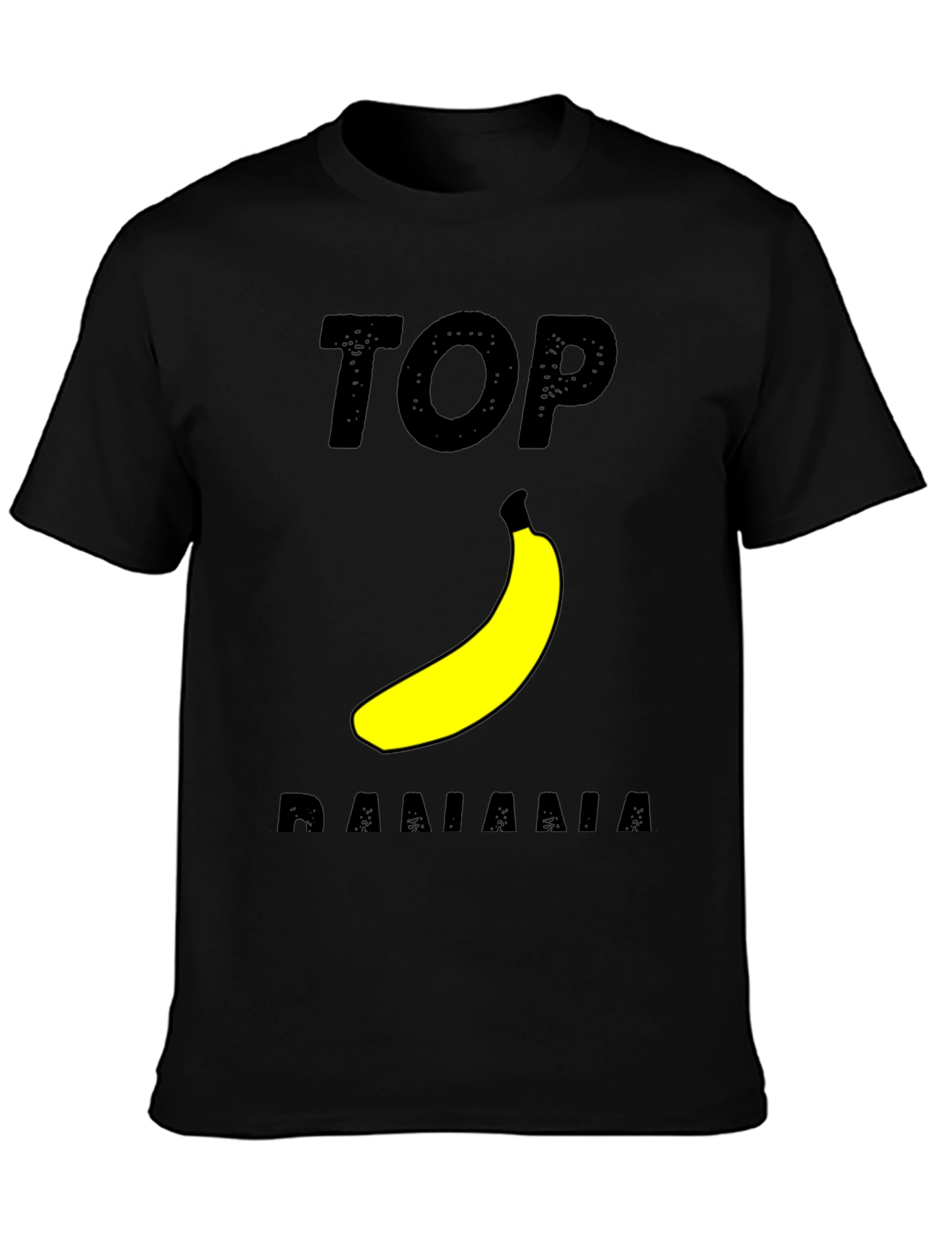 Black Top Banana Graphic T-Shirt - Black Cotton Tee view 3