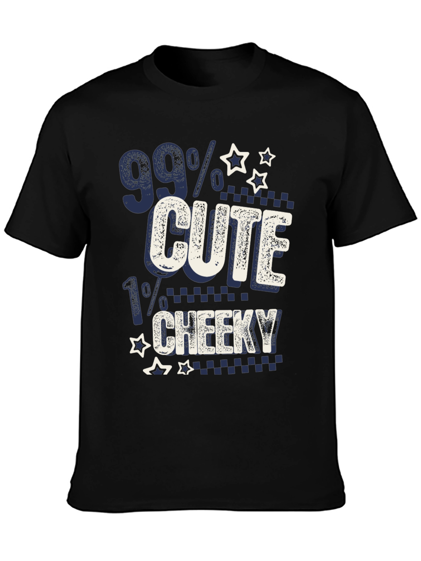 Black 99% Cute 1% Cheeky Graphic T-Shirt view 3