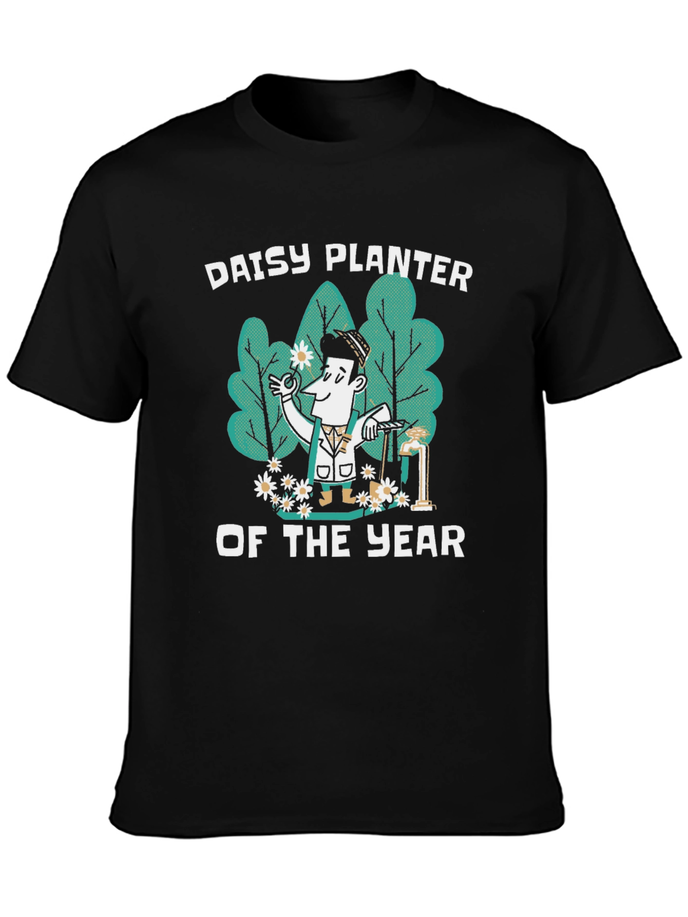 Black Daisy Planter of the Year Graphic Tee view 3