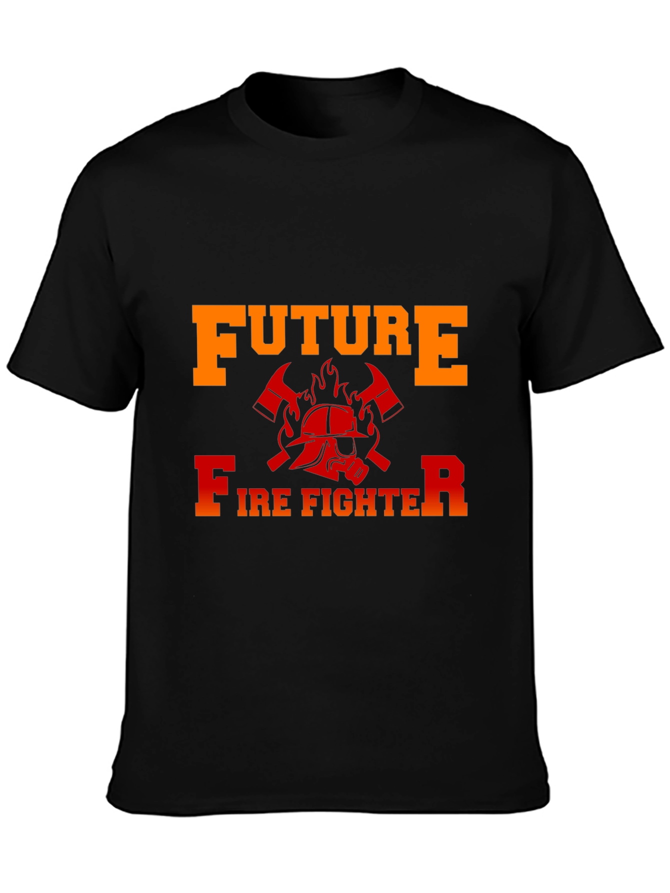 Black Future Firefighter Graphic T-Shirt - Black Cotton Tee view 3