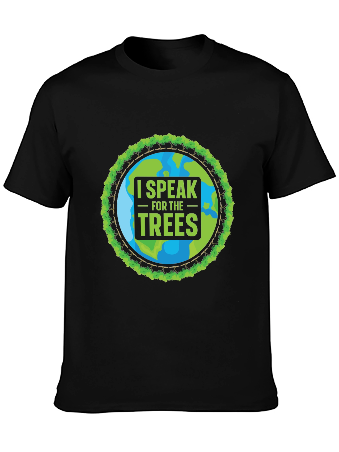 Black I Speak for the Trees Graphic T-Shirt view 3