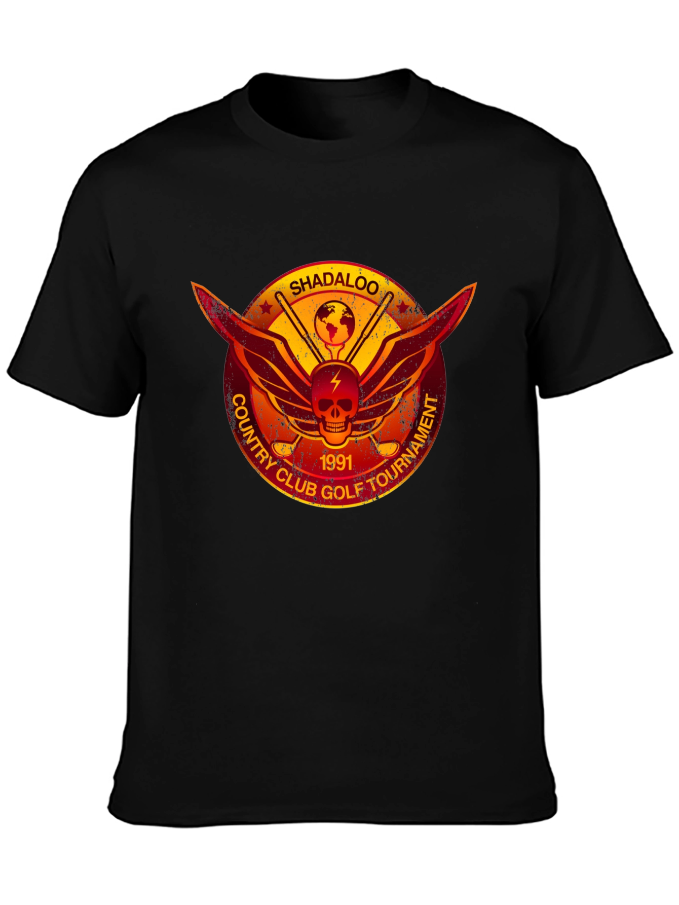 Black Shadaloo Country Club Golf Tournament T-Shirt view 3