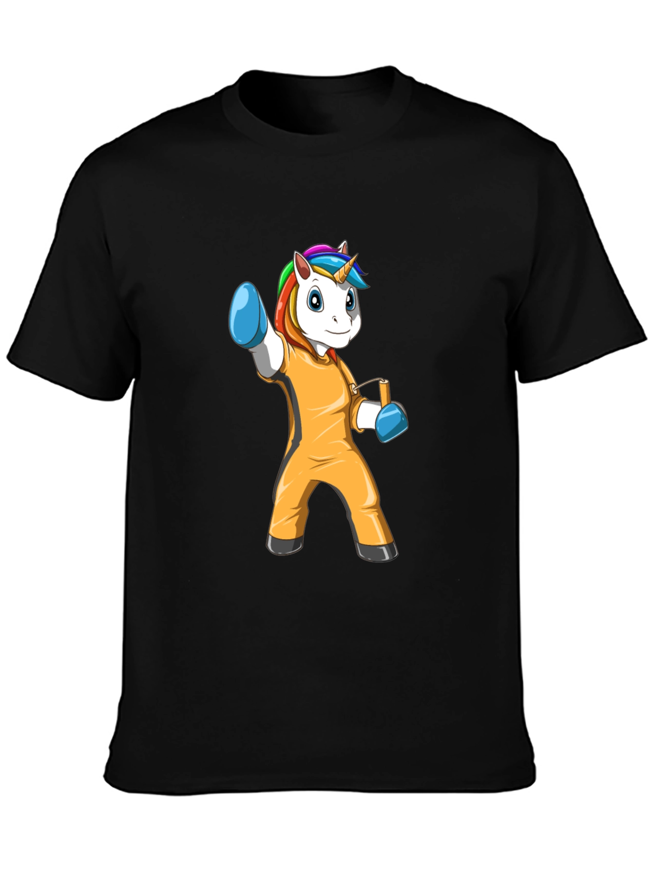 Black Unicorn in Jail Outfit Graphic Tee view 3