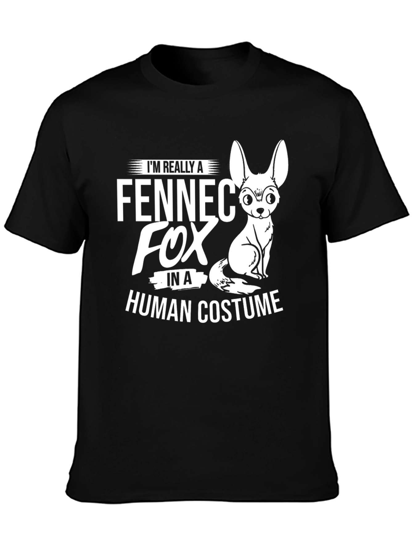 Black Fennec Fox Human Costume T-Shirt view 3