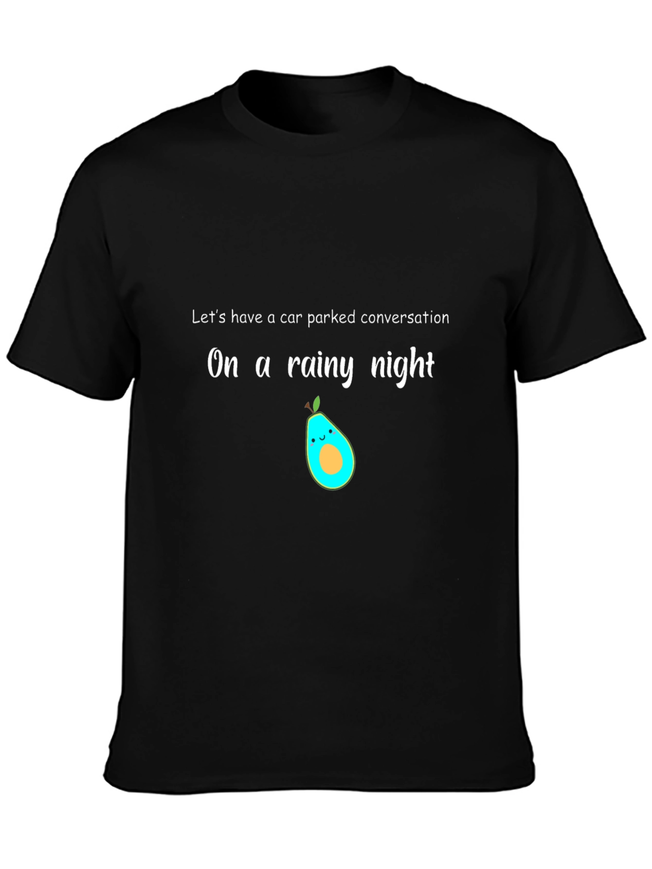 Black Rainy Night Avocado T-Shirt view 3