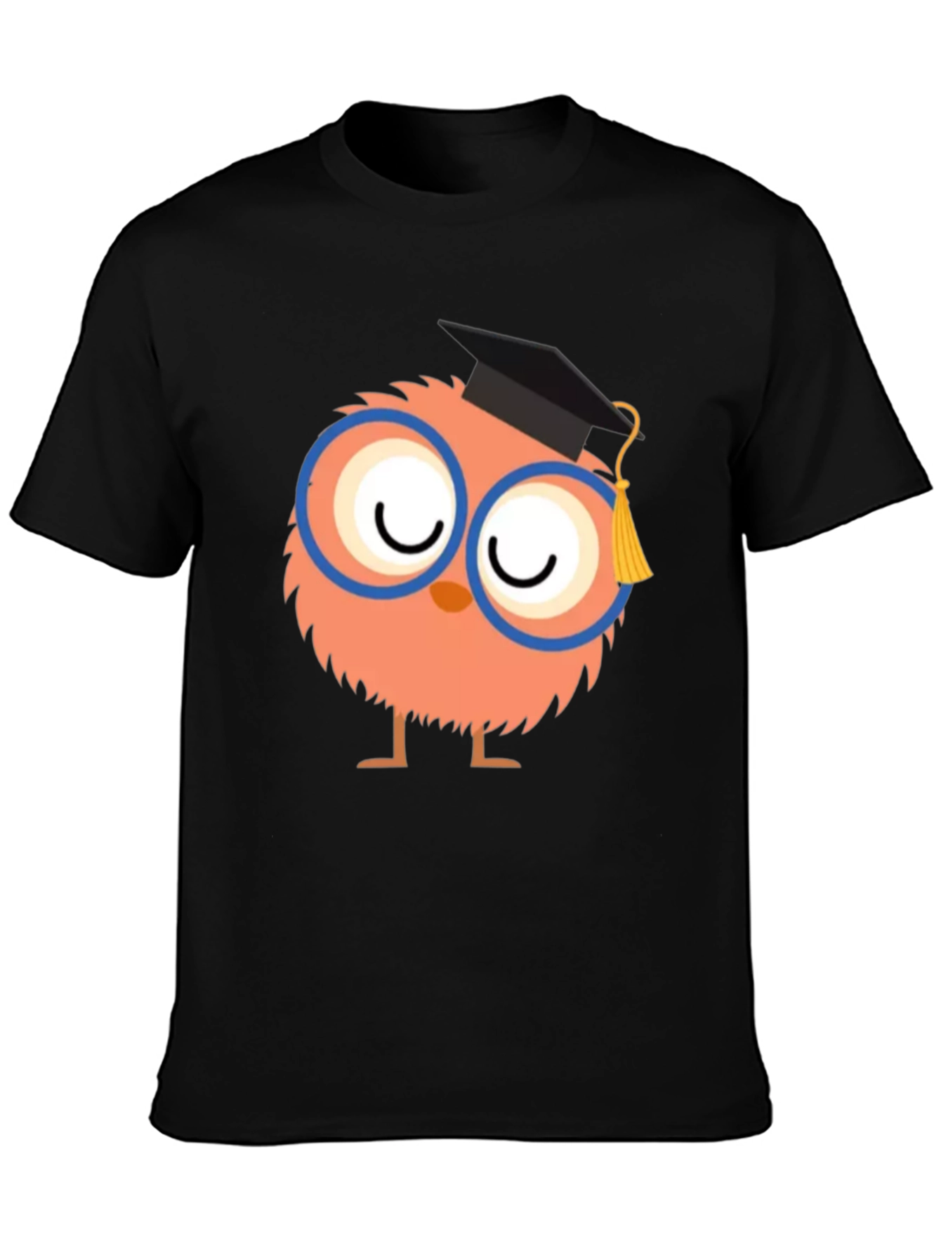 Black Cute Graduate Owl T-Shirt view 3