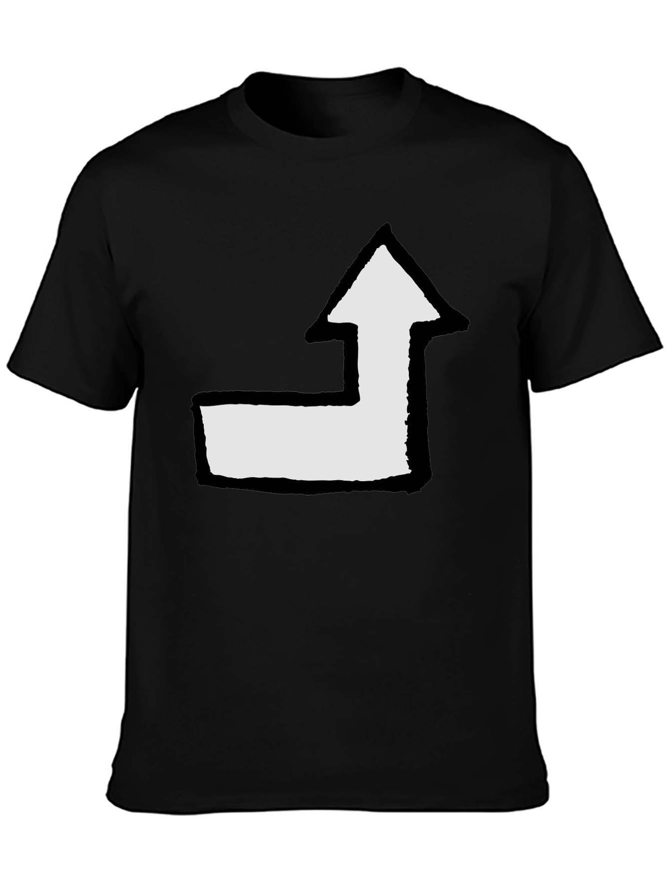 Black Arrow Graphic Tee - Black Cotton Casual T-Shirt view 3