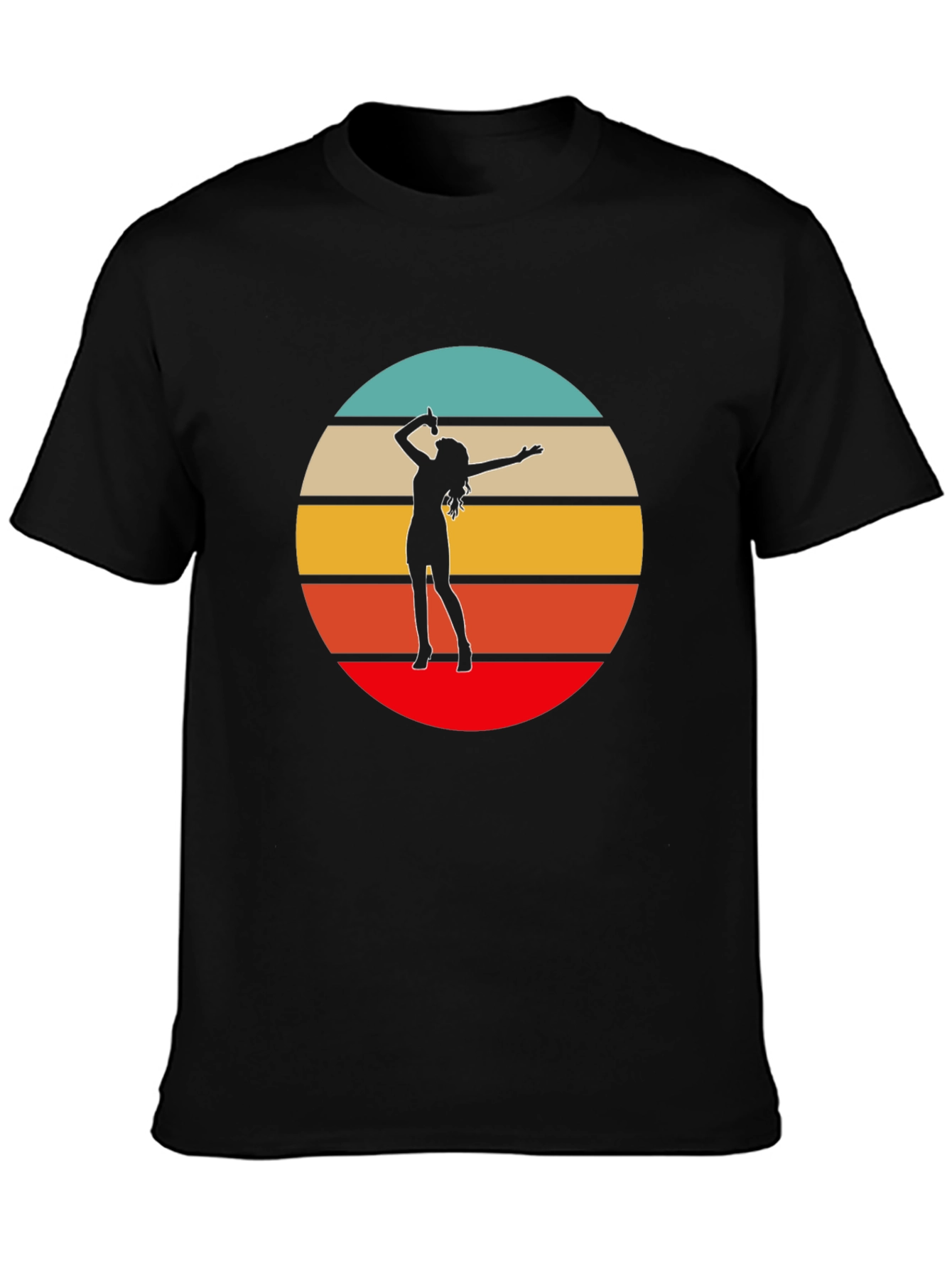 Black Retro Sunset Singer Graphic Tee - Black view 3