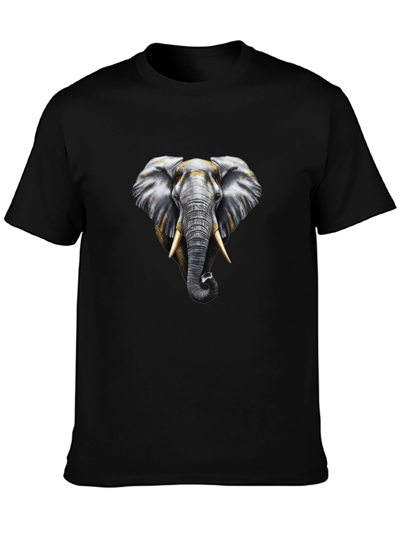 Black Elephant Graphic Tee - Black Cotton Comfort view 3