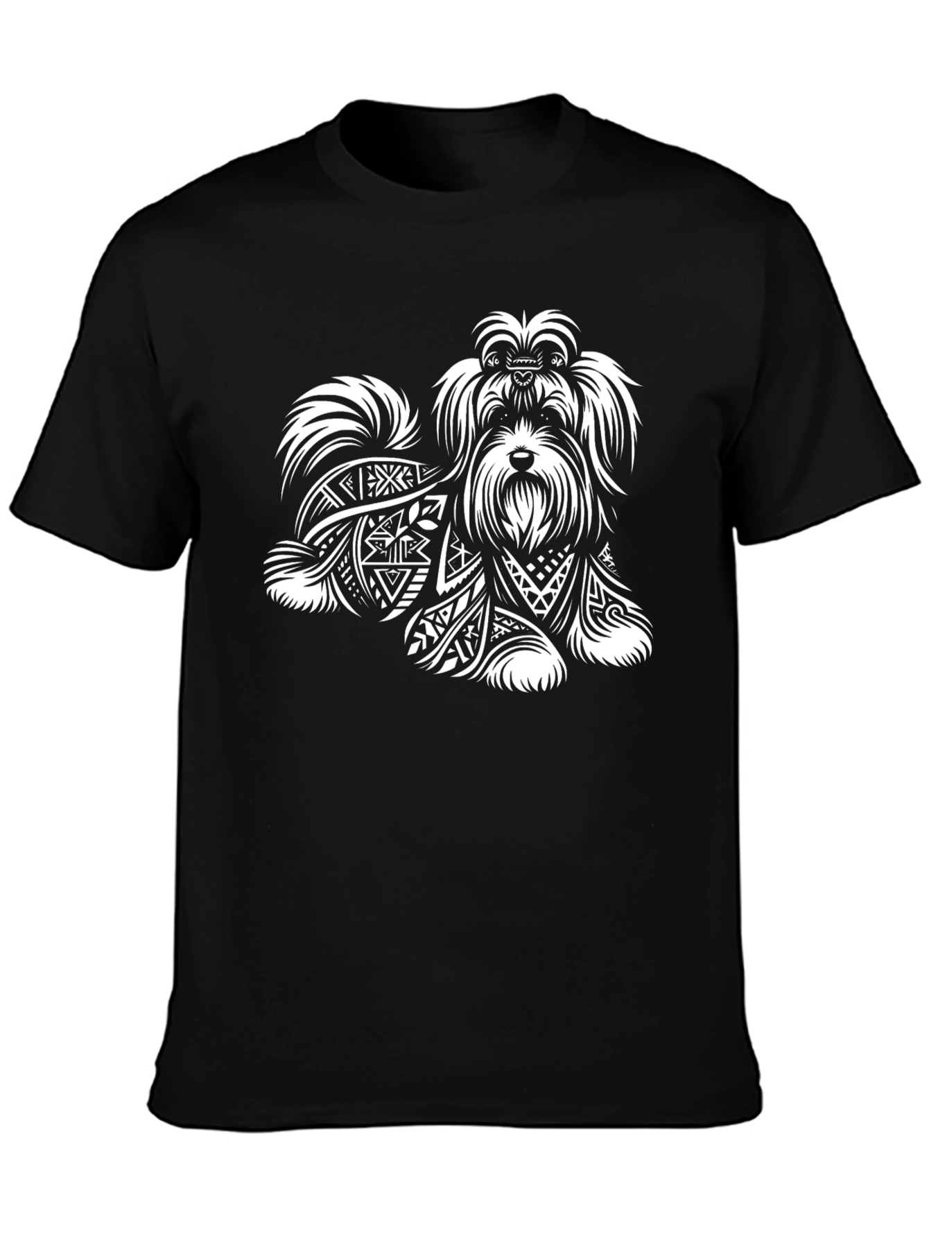 Dog Lover T-Shirt: Stylish Canine Tribal Art Tee - 3
