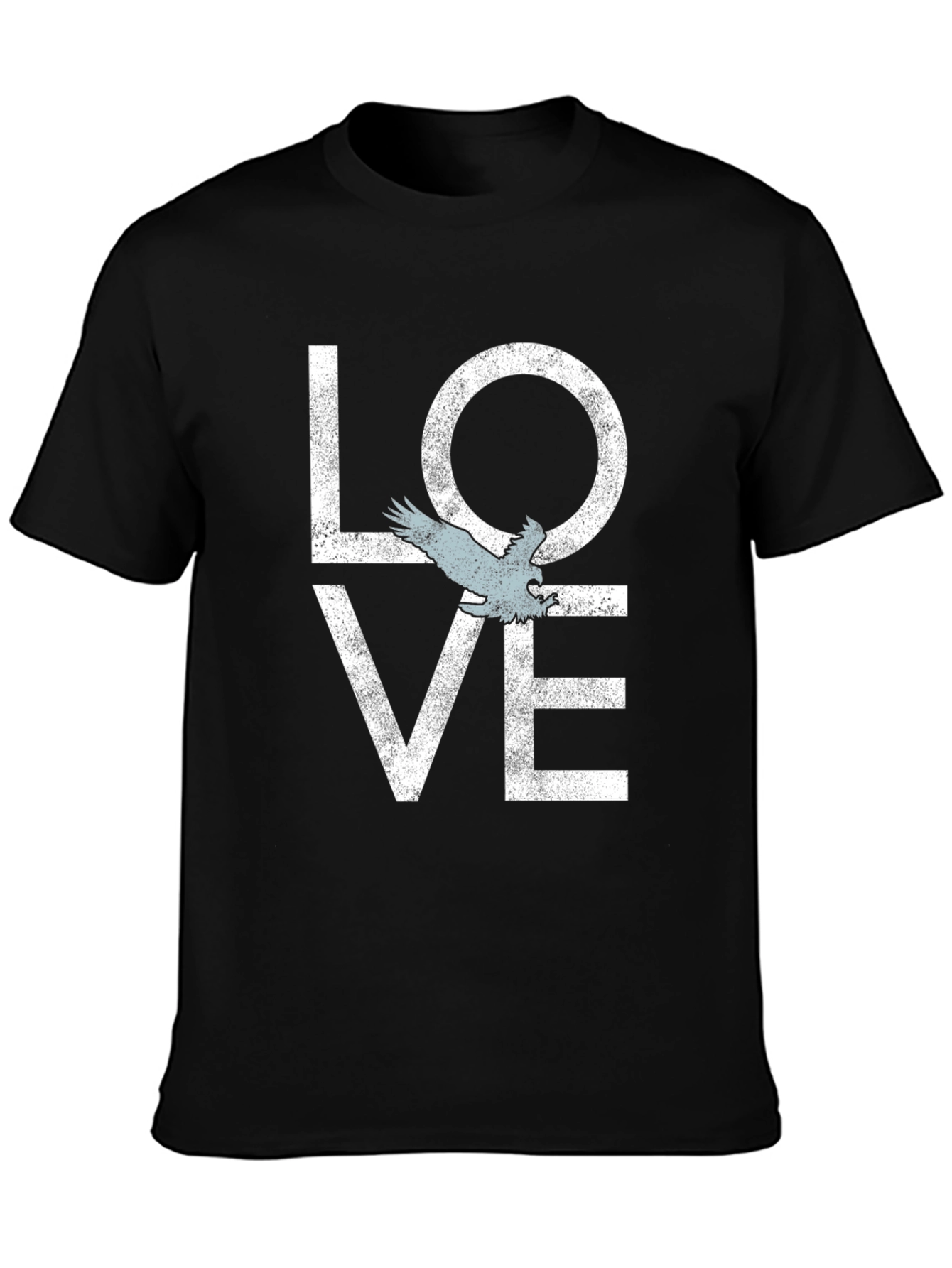 Black Love Bird Graphic Tee - Soft Black Cotton Shirt view 3