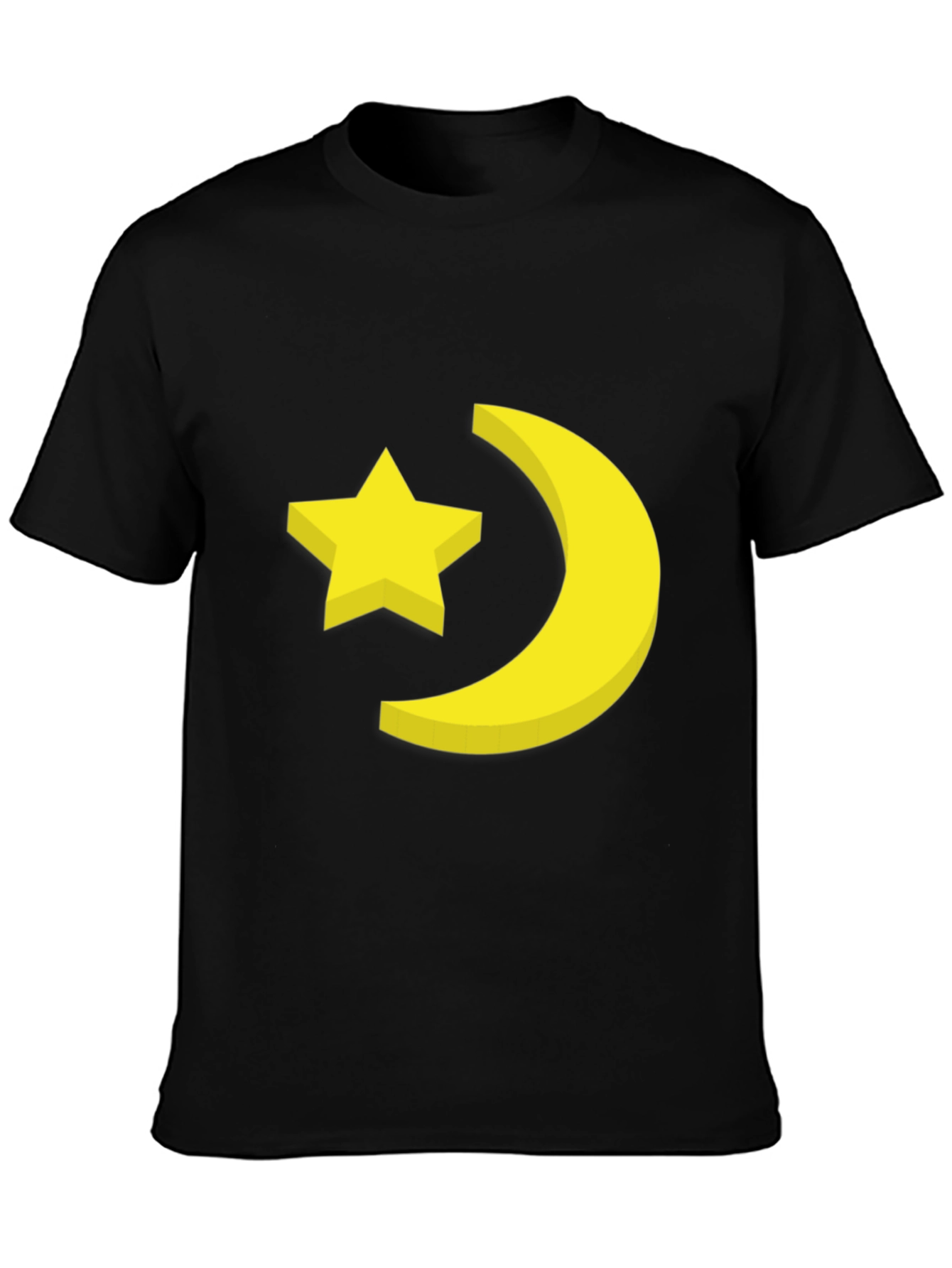 Black Star & Moon Graphic Tee - Stylish Black T-Shirt view 3
